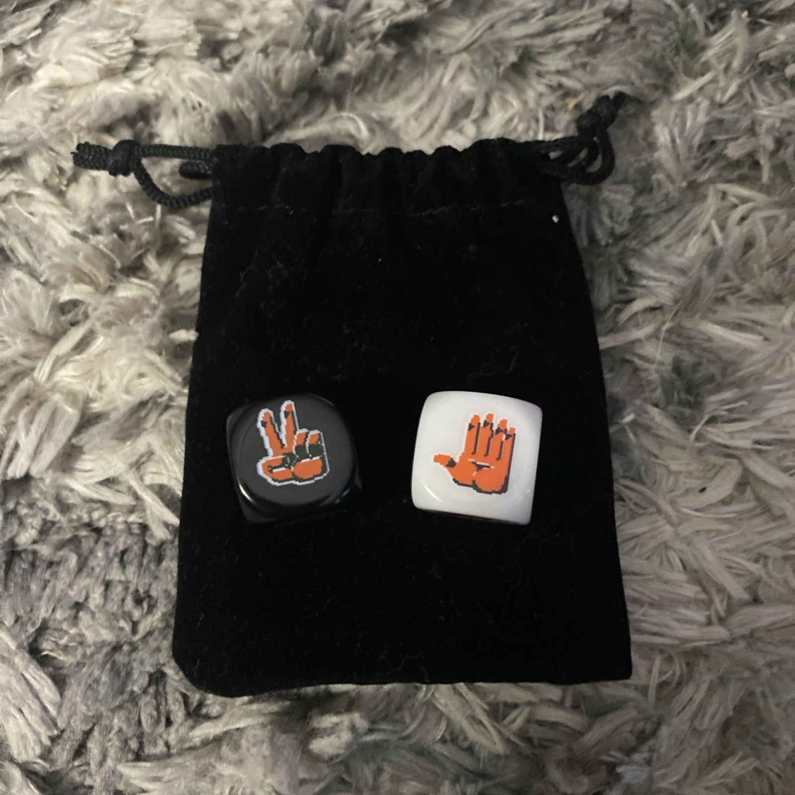Loot Crate Rock Paper Scissors Dice Black White Dice Set