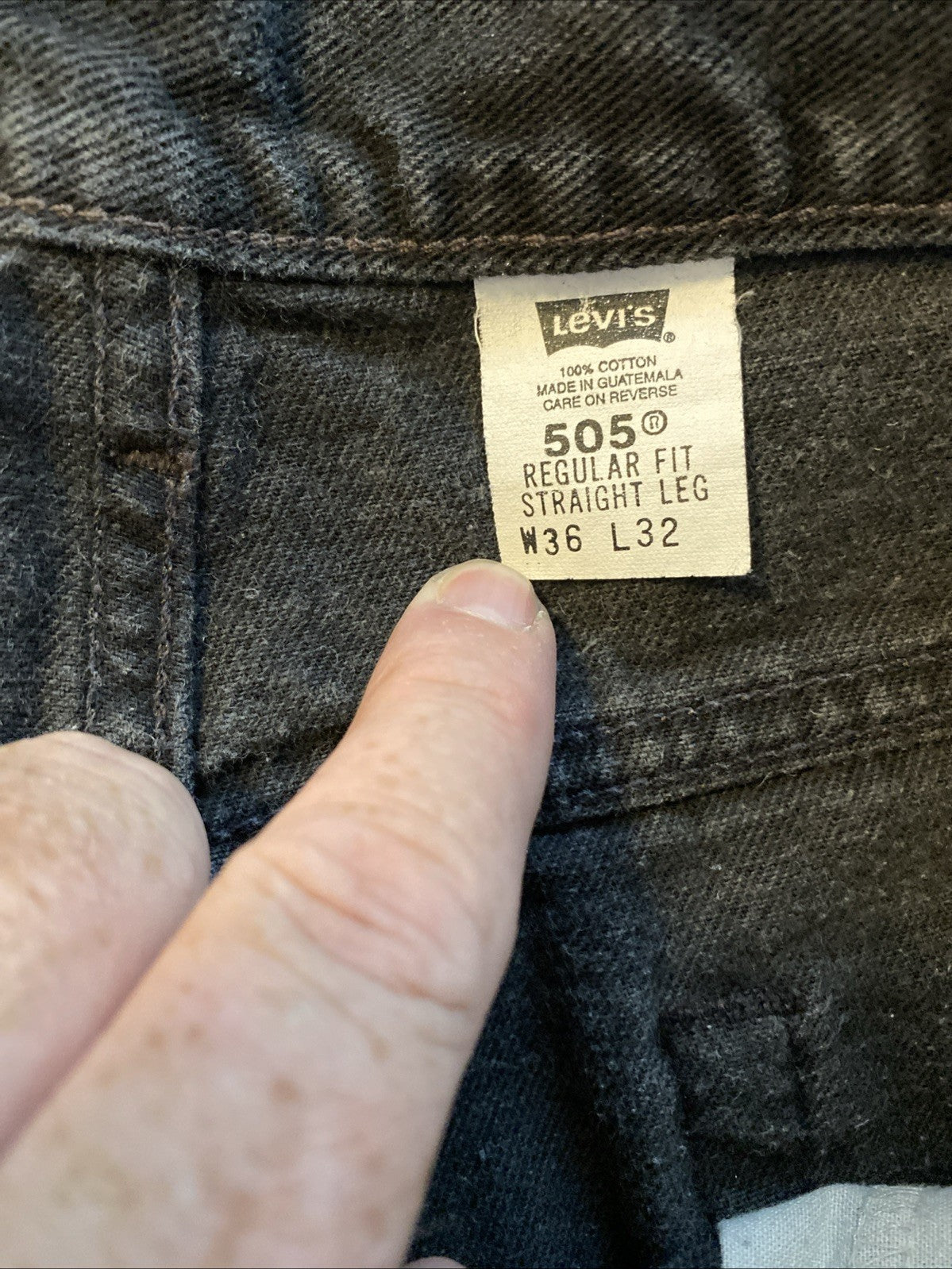 Men’s Levi Strauss 505 36x32 Black Denim