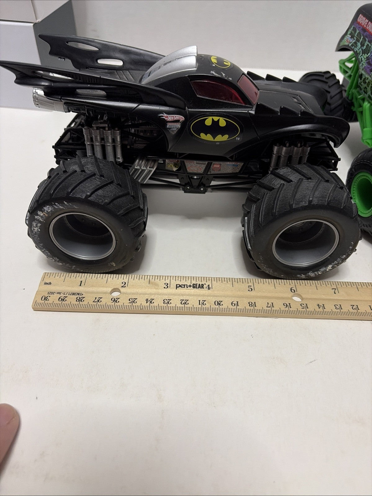 Hot Wheels Monster Jam Trucks Lot Of 2. 4”x7”. See Pic Batman And Grave Digger