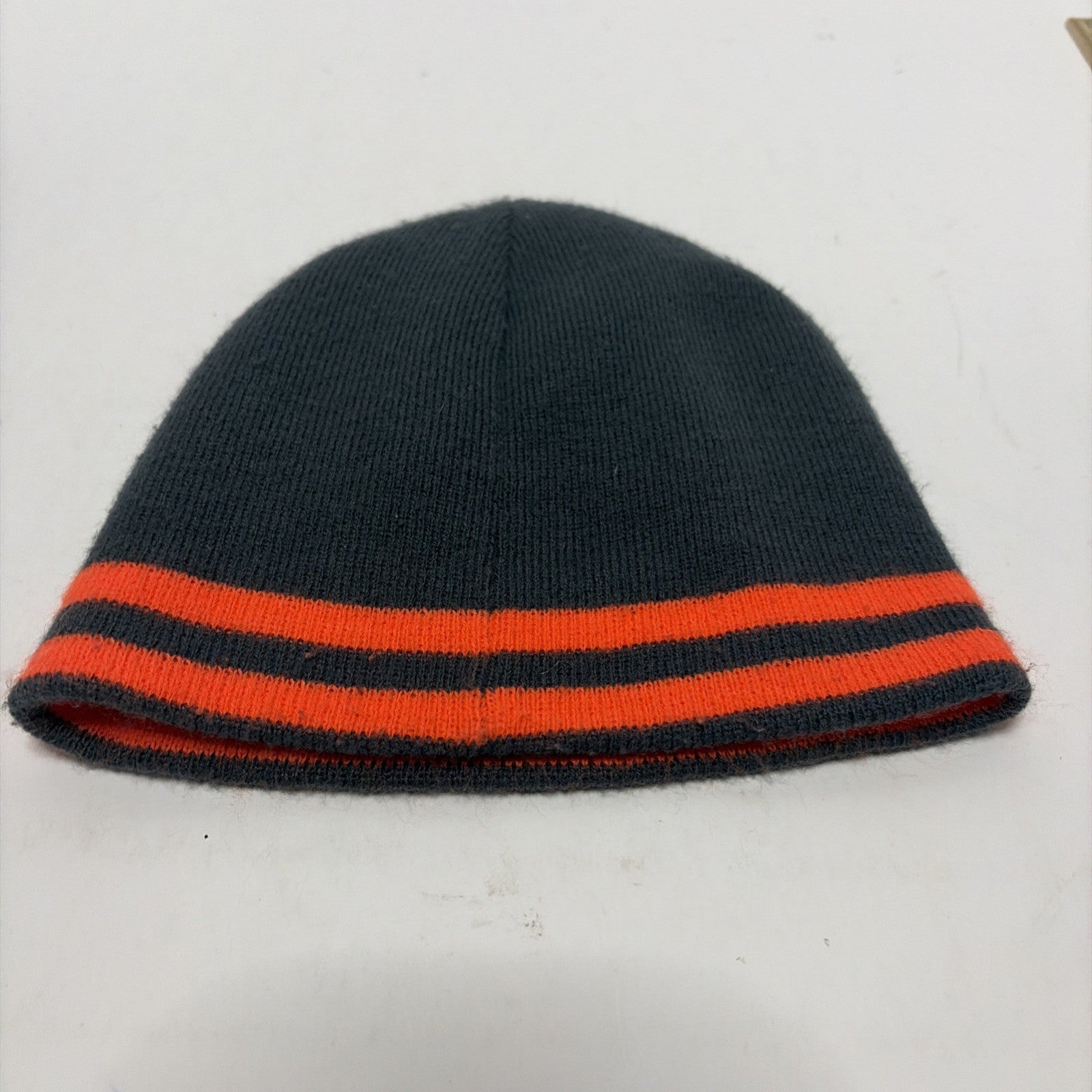 Nike Reversible Gray & Orange Knit Beanie Skull Cap Youth