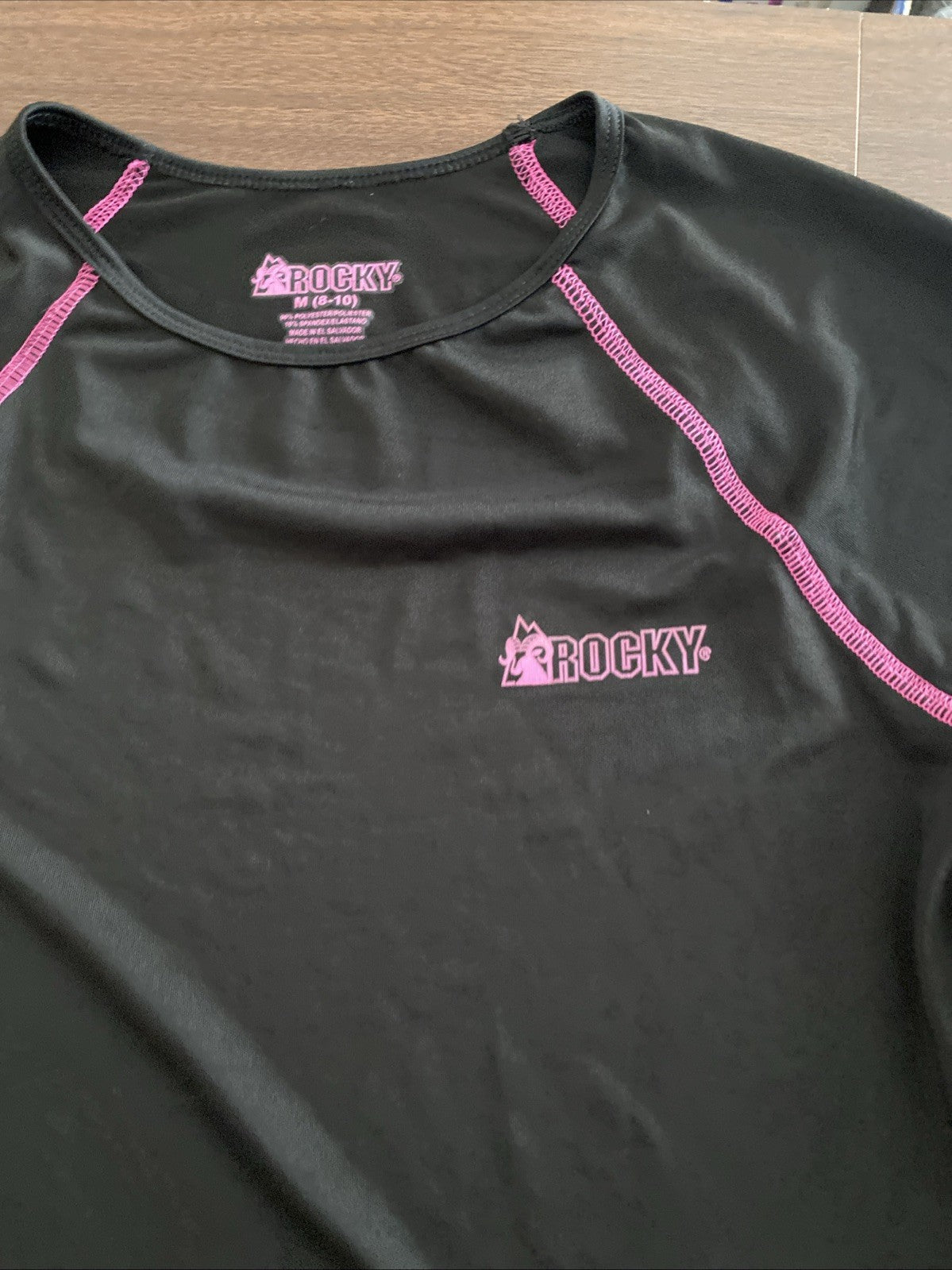 Rocky Compression Performance Thermal Black~Pink Long Sleeve Shirt Size M 8-10