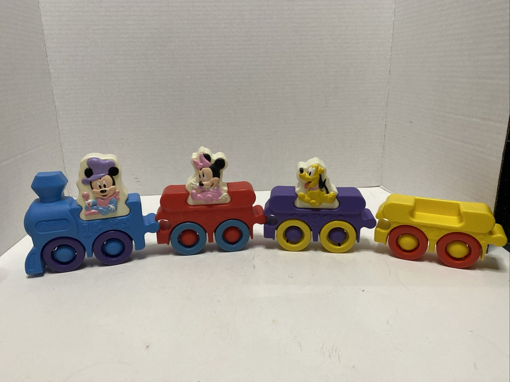 Rare Disney Roll Along Puzzle Train Vintage Mickey Minnie Goofy