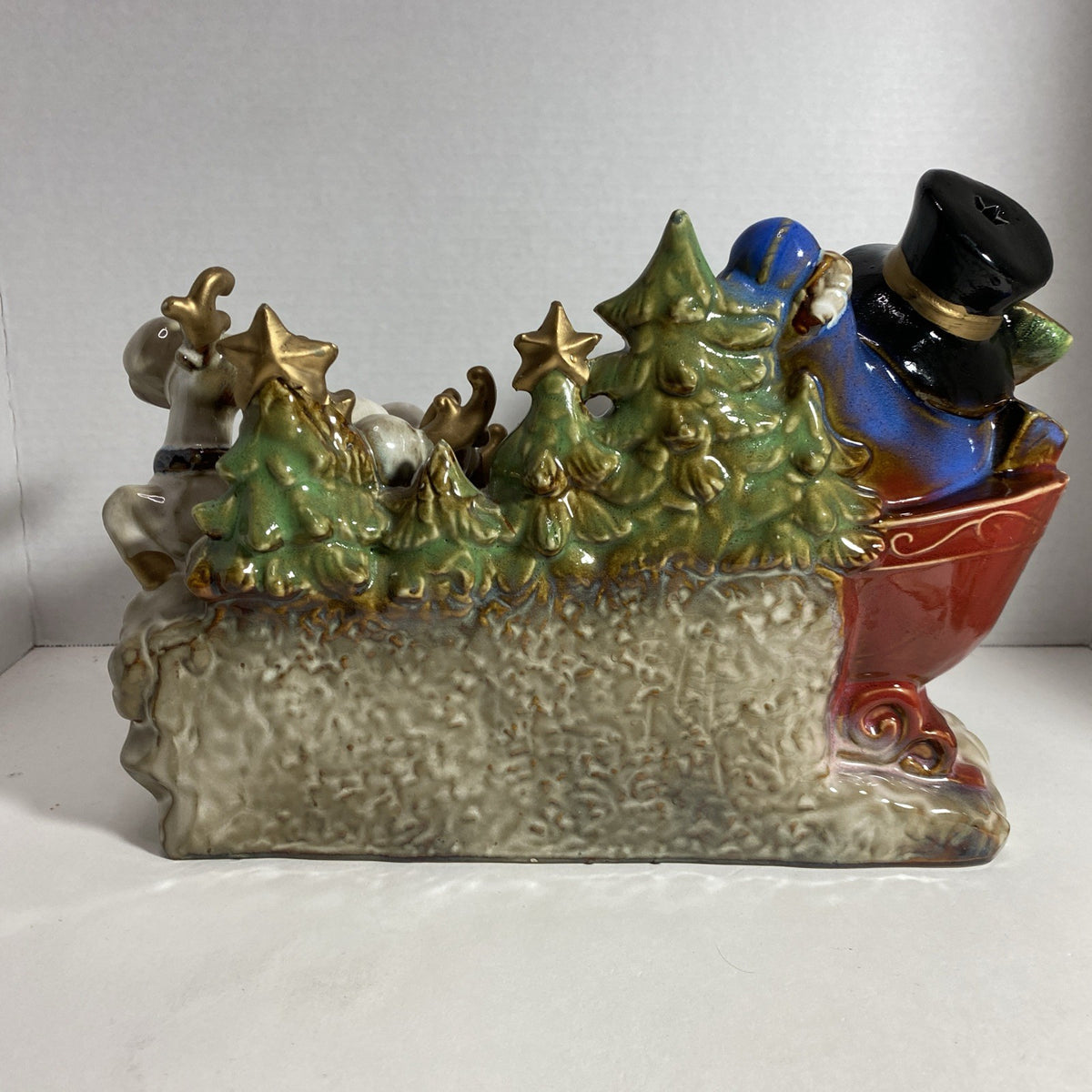 Kirklands Potter's Garden Snowman Sleigh Night Light Featuring Reindeer