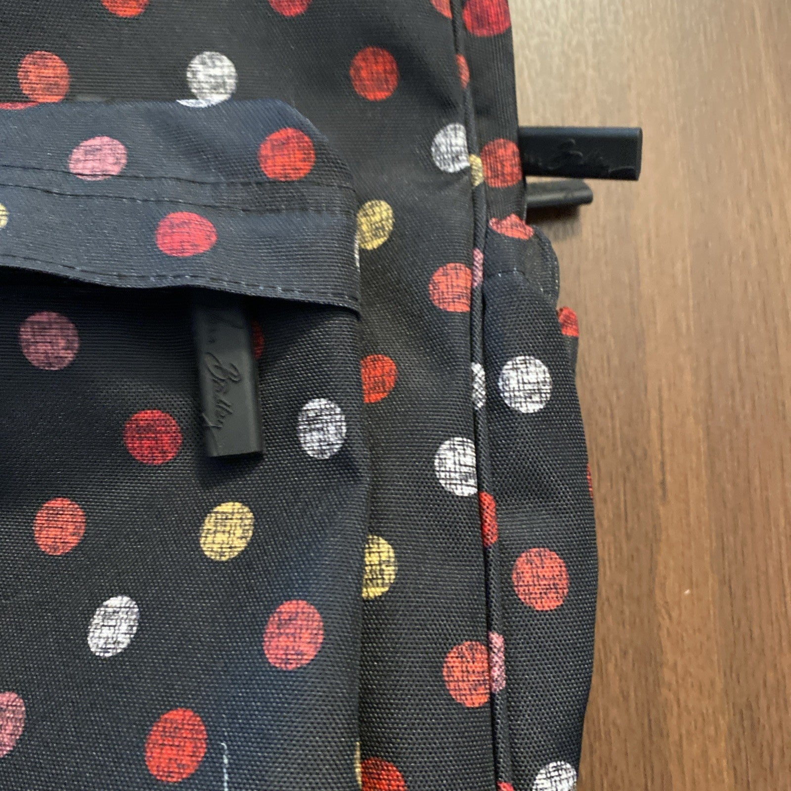 Vera Bradley Black Bookbag Backpack Diaper Bag Baby Bag Havana Spots Polka Dot