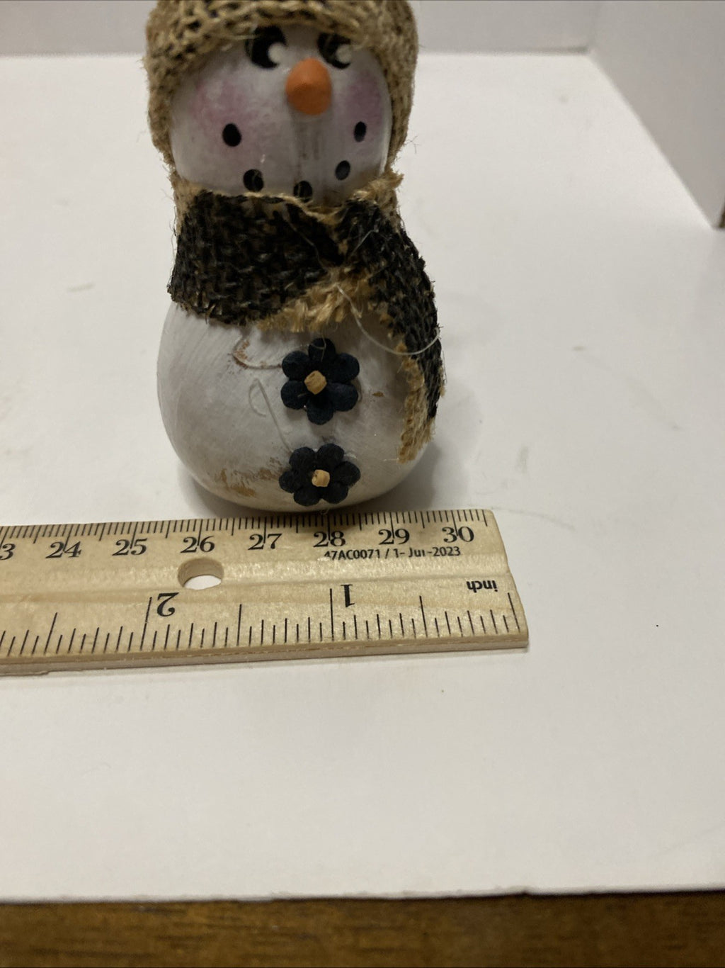 Hand Painted Gourd Snowman Ornament