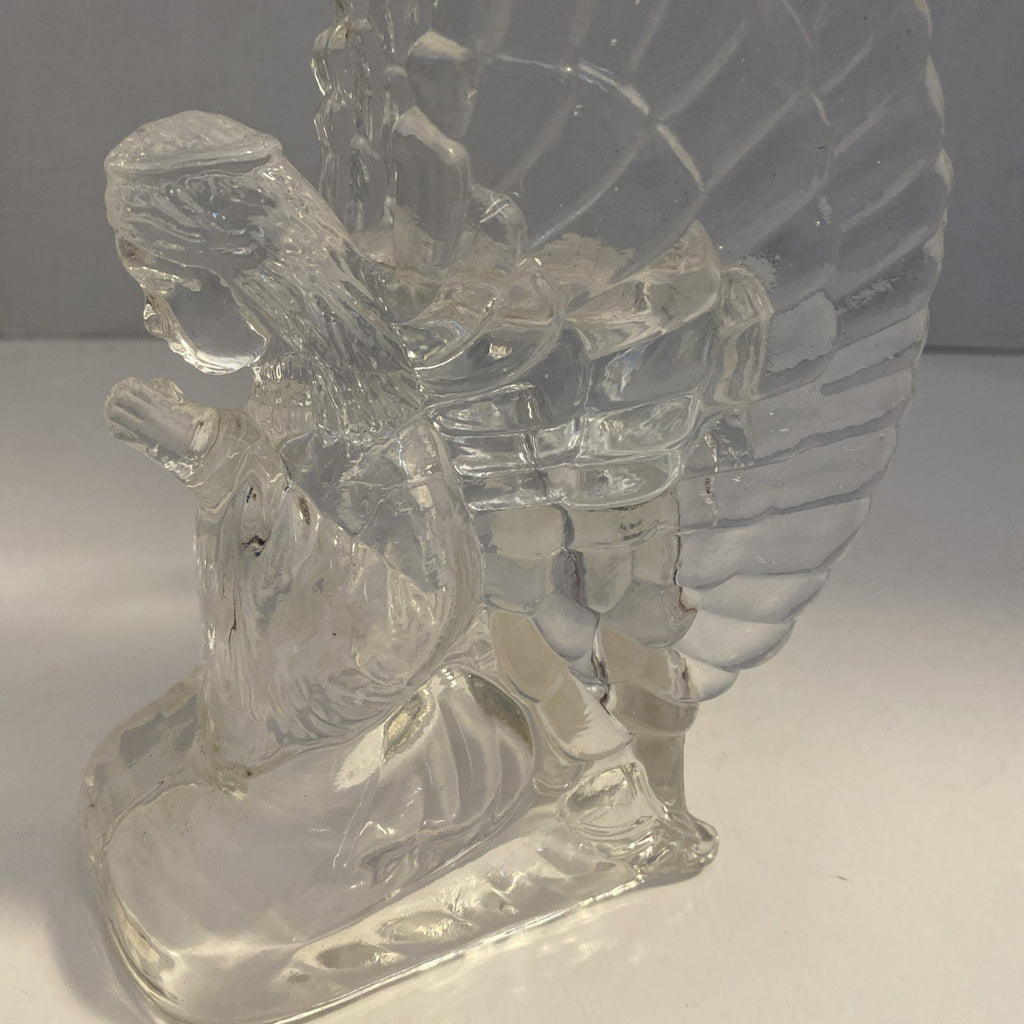 Praying Angel Votive Candleholder Clear Heavy Christmas Home Decorative Shelf