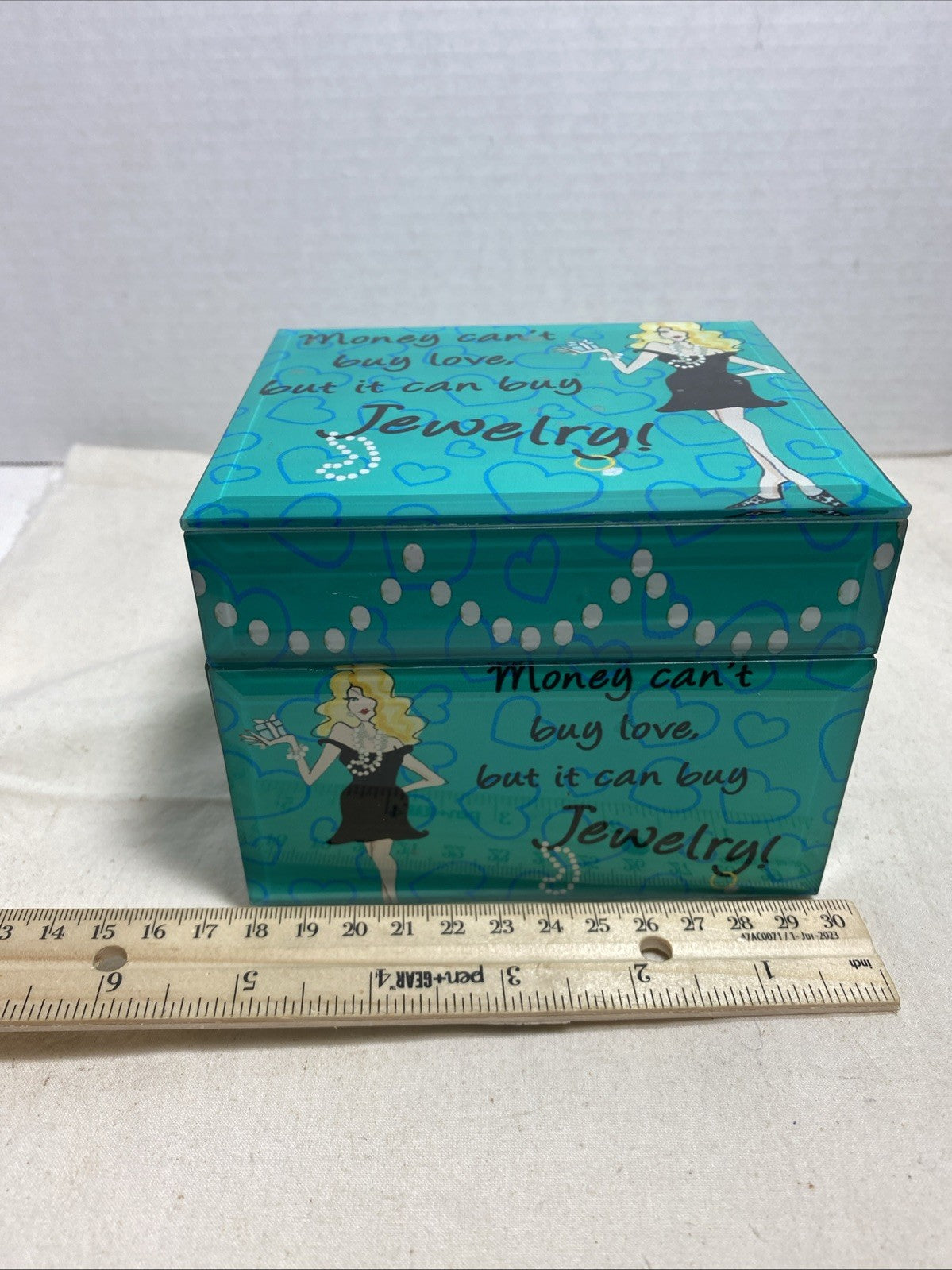 De-Lite ~ "Money Can't Buy Love, But It Can Buy Jewelry" ~ WOOD JEWELRY BOX