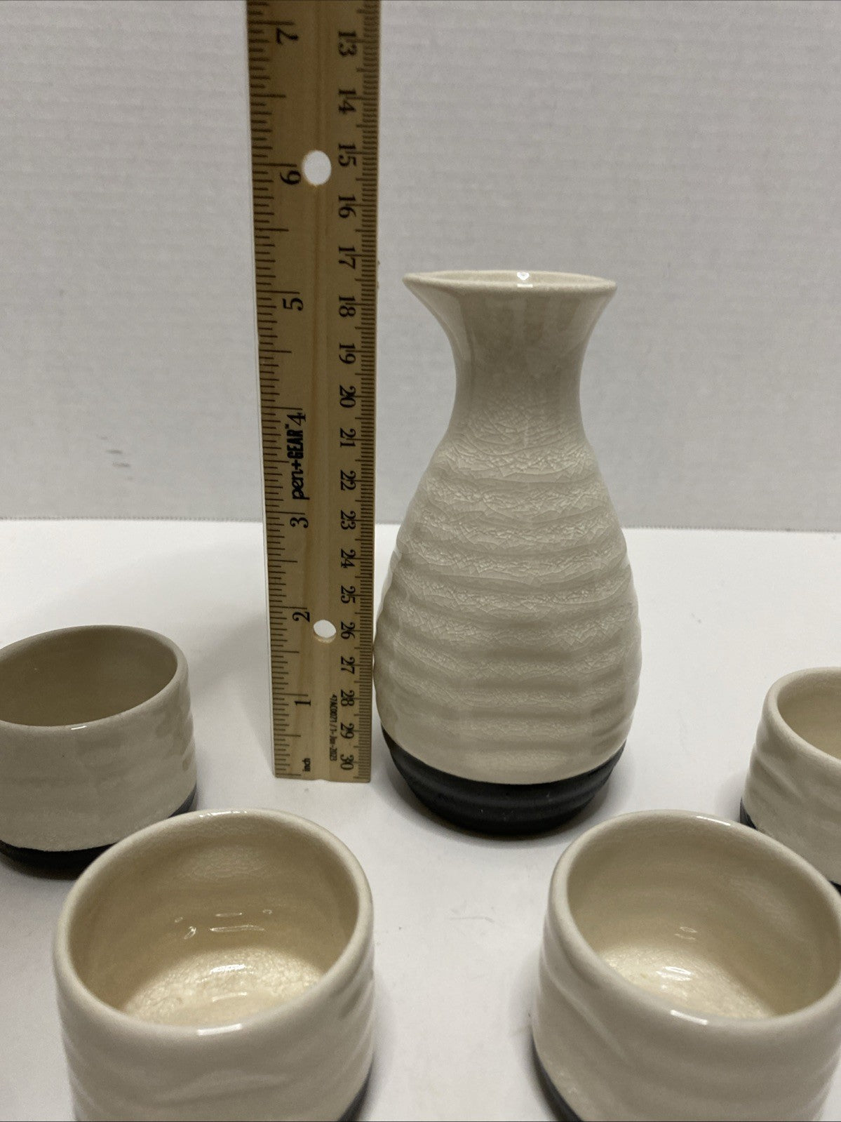 True Fervor 5 Piece Ceramic Hot and Cold Sake Carafe and Cup Set, One 8 oz Sake