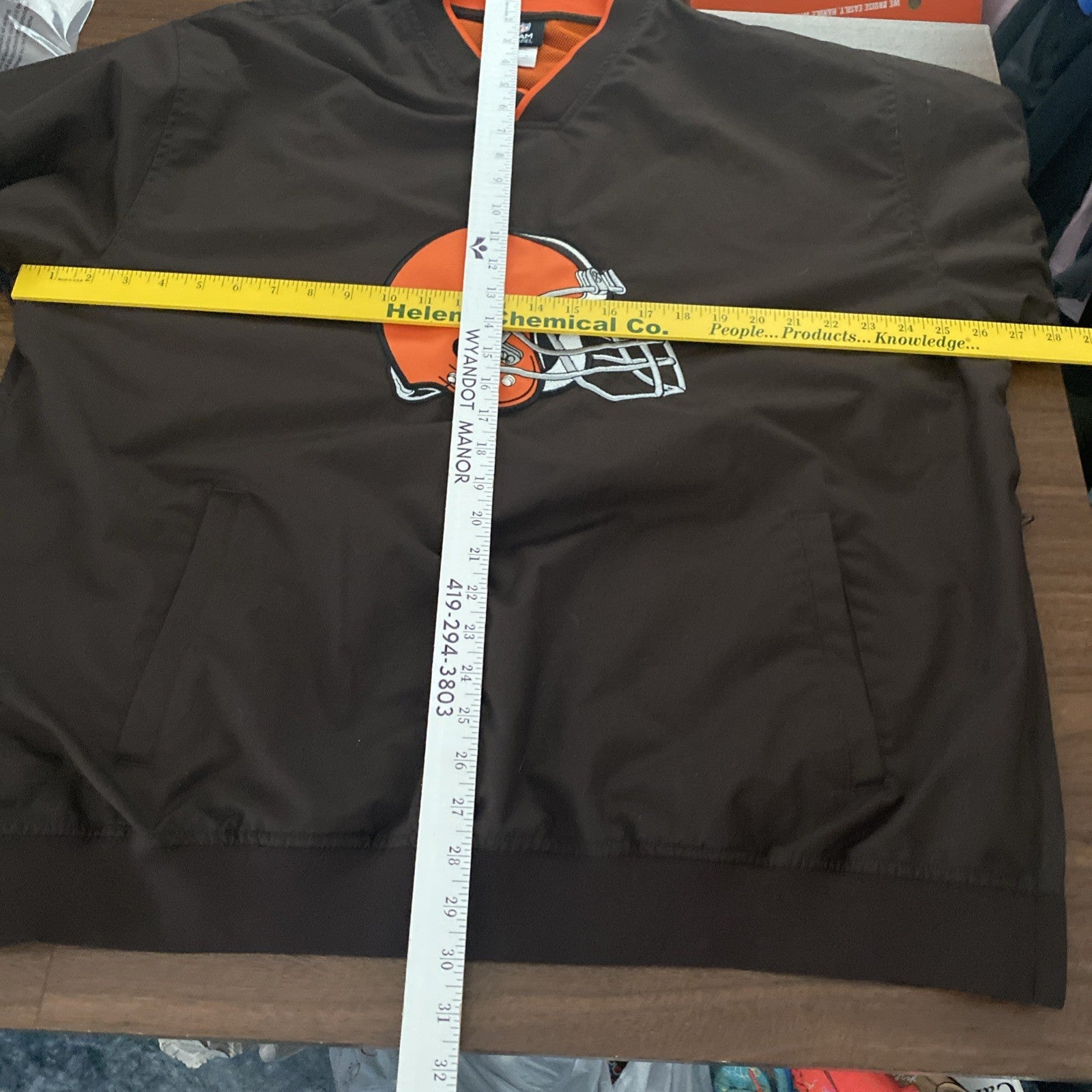 Cleveland Browns NFL V Neck Pullover Windbreaker Mens XL Pullover Side Zip