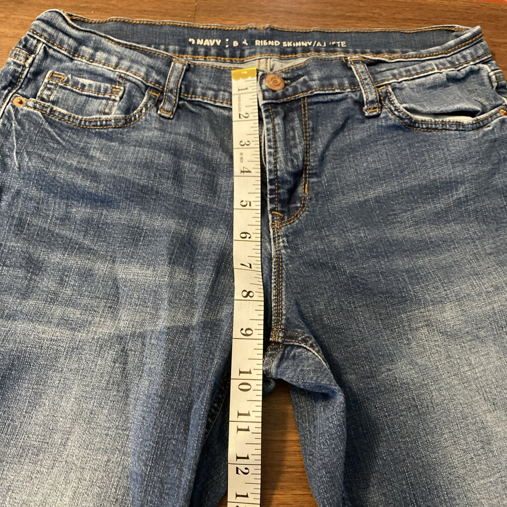 Old Navy Boyfriend Skinny Blue Jeans Women’s Sz 4 Distressed 