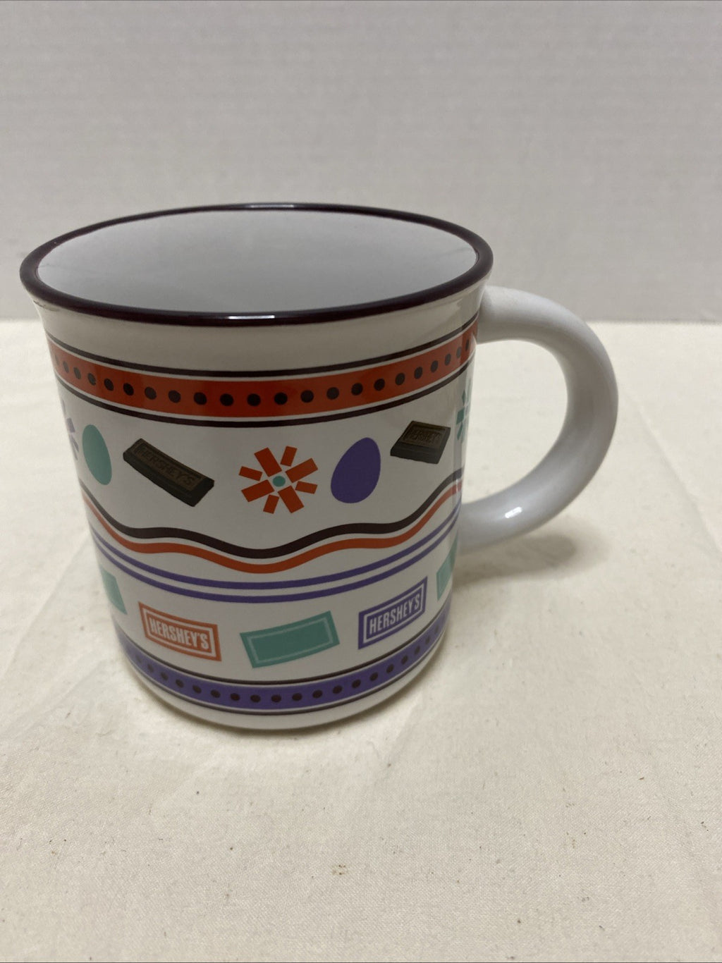 Hershey's Chocolate Cocoa Galerie Brown Orange Purple Coffee Tea Mug Cup