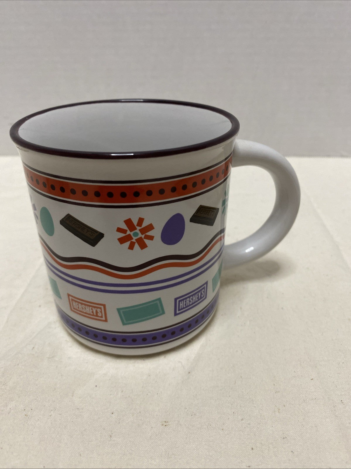 Hershey's Chocolate Cocoa Galerie Brown Orange Purple Coffee Tea Mug Cup