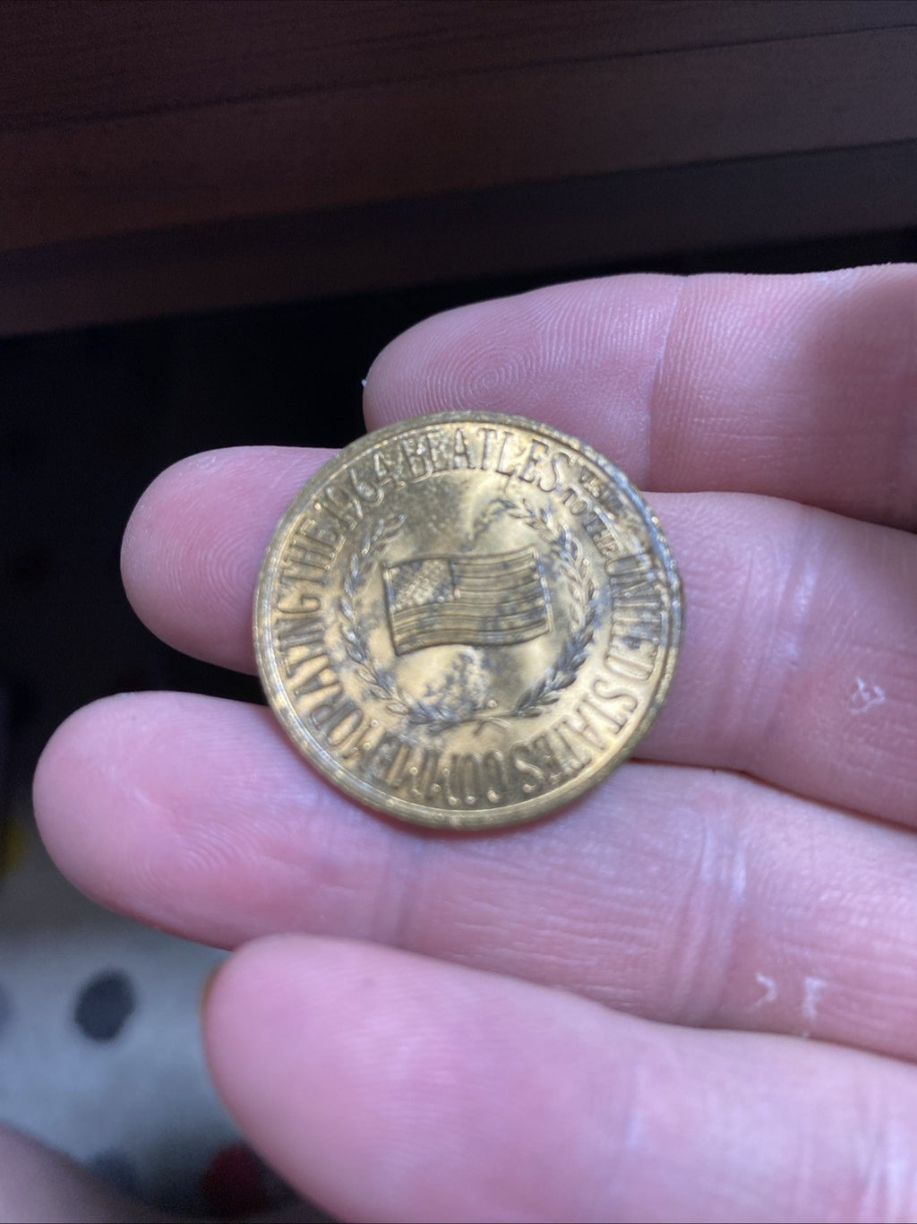 1964, Beatles Commemorative Coin, "Visit to the US", "NEMS" (Scarce / Vintage)