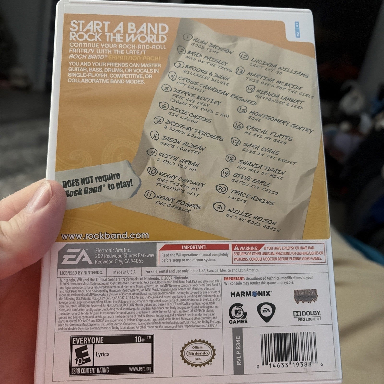 Rockband Country Track Pack Nintendo Wii Complete With Manual CIB Tested Working