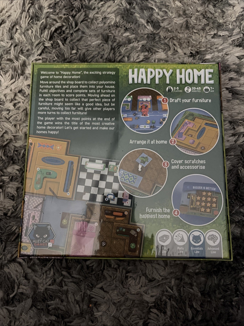 NEW In Shrink Wrap Alley Cat Games HAPPY HOME Board Game Polyomino Ages 7+