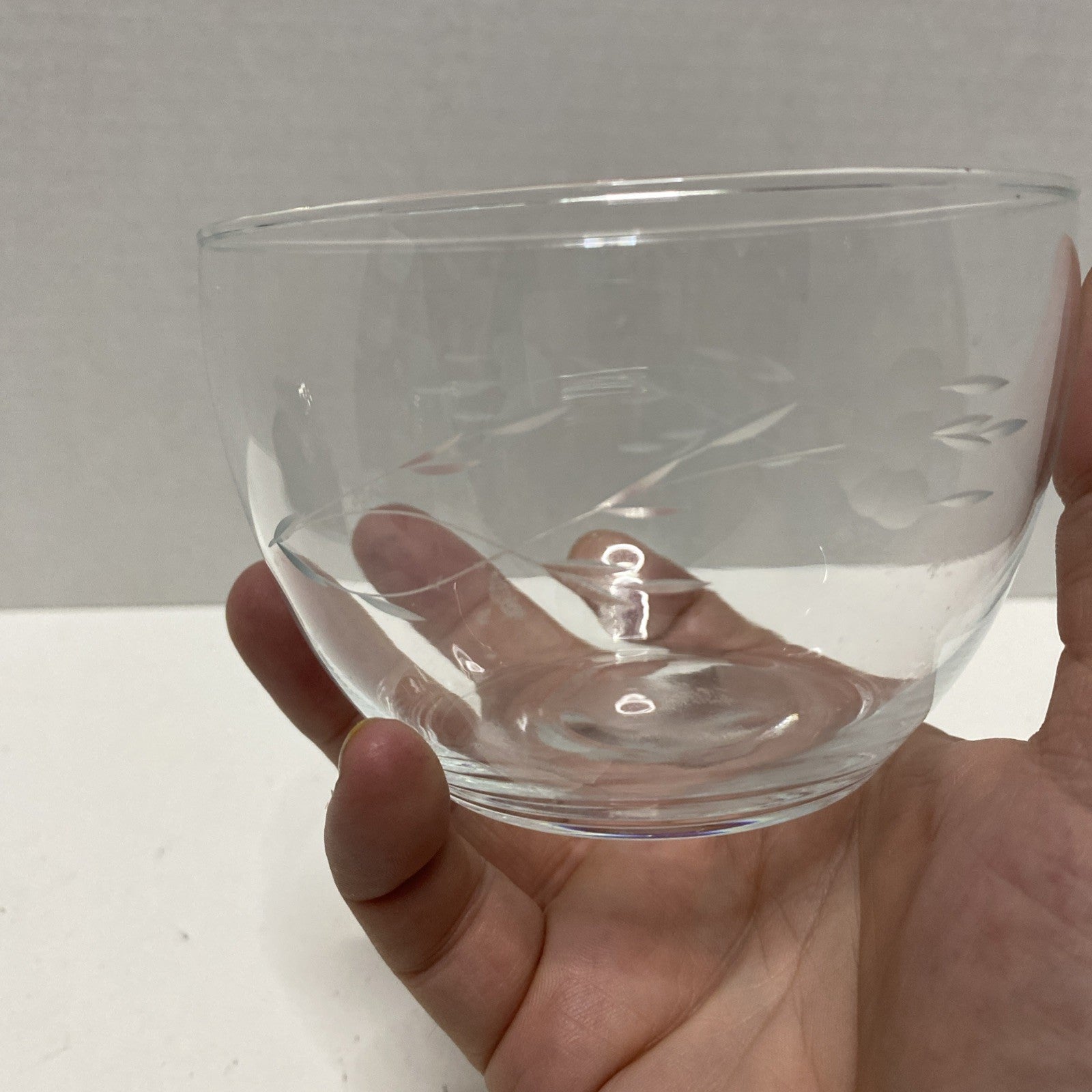 Vintage Etched Glass Apple Jar