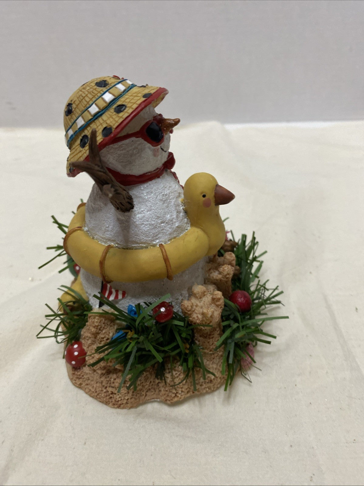 Simson 12 Month Snowman "August" Resin Simson Giftware Decor Musical Figurine