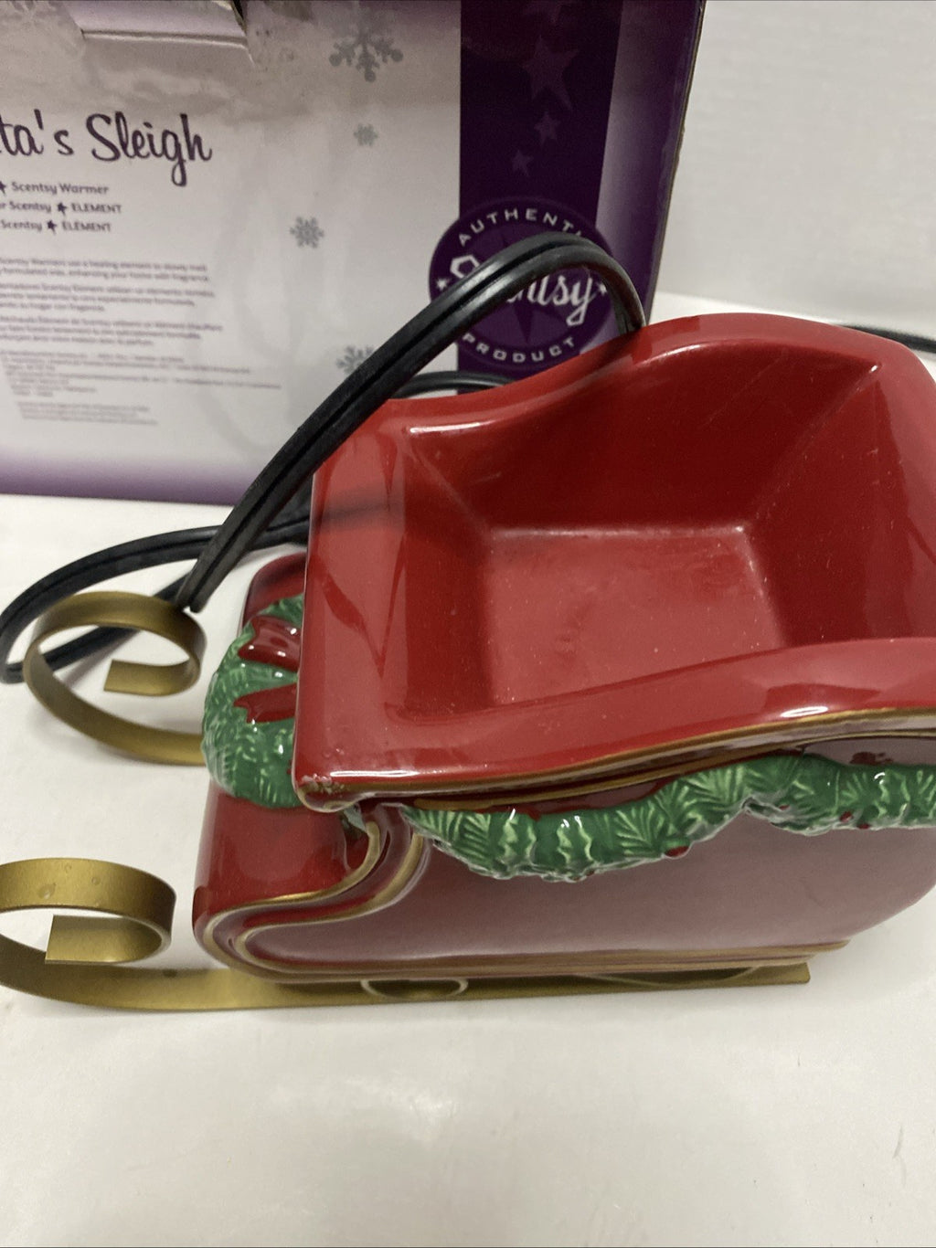 Scentsy Santa's Sleigh Element Warmer 2014 Holiday Collection Retired w/ Box