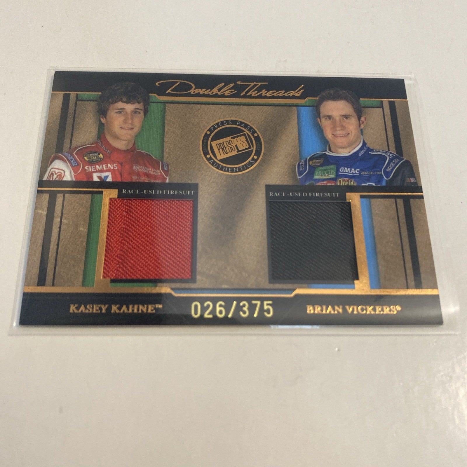 2005 Press Pass Legends Double Threads Silver #DTKV Kasey Kahne Brian Vickers