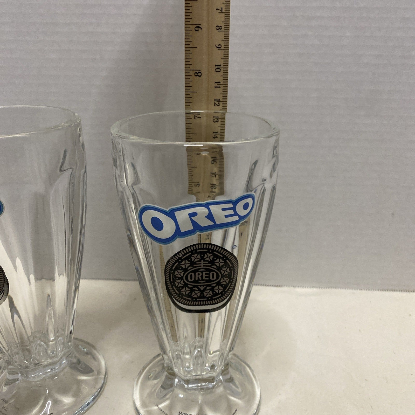 Oreo Cookie Milkshake Fluted Sundae Drinking Glasses Set of 2