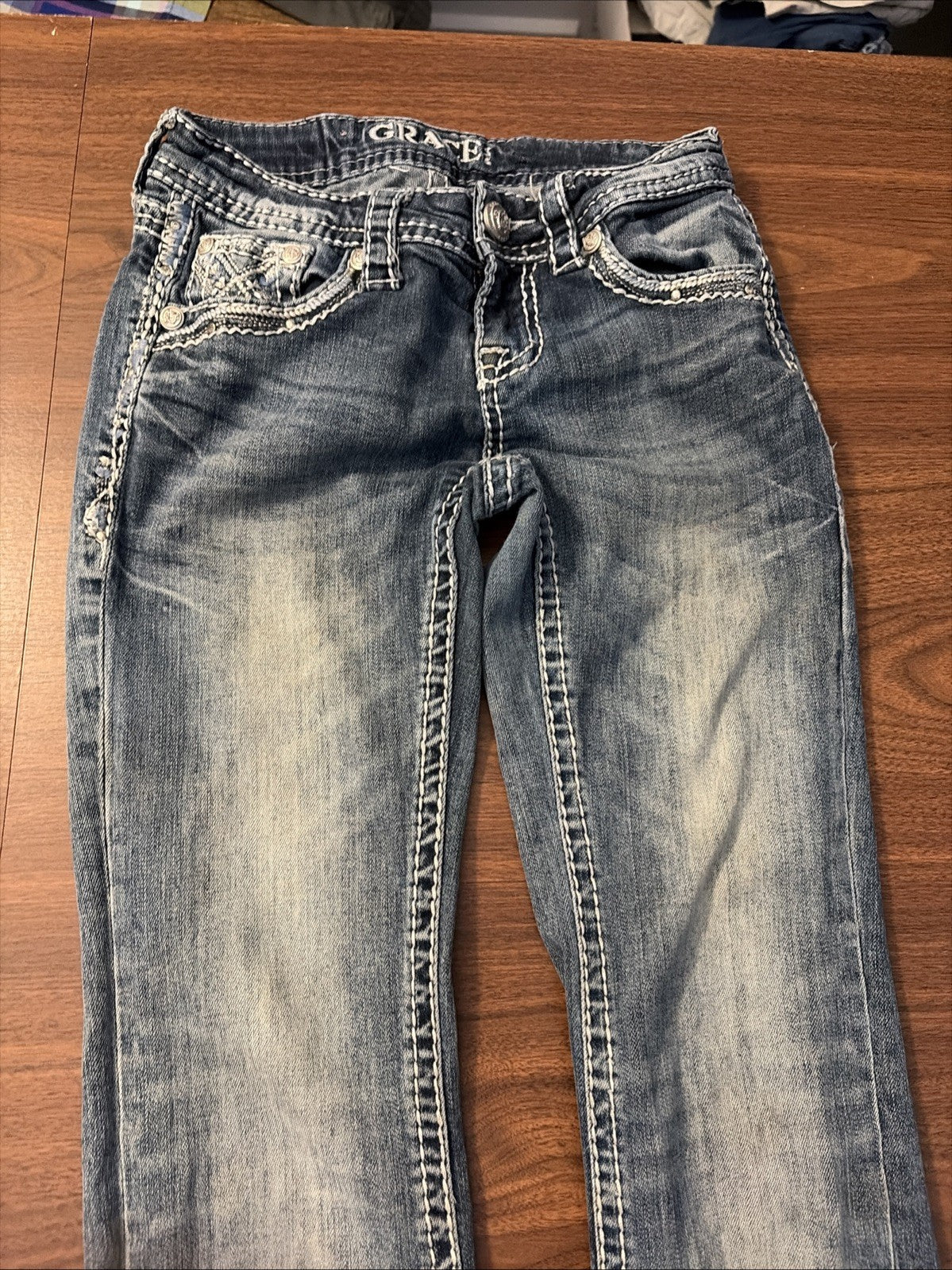 Grace In LA Women’s Distressed Denim Jeans Size 25