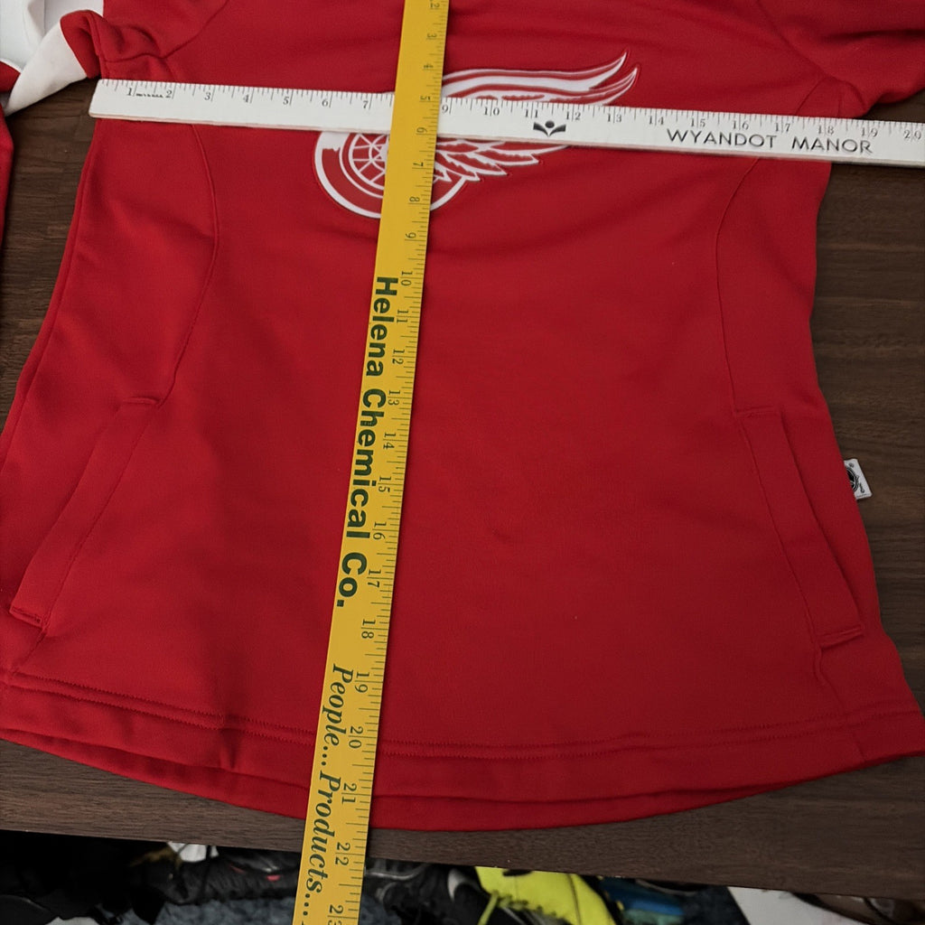 Women's Size Small Adidas Platinum Detroit Red Wings Crewdie Pullover Hoodie