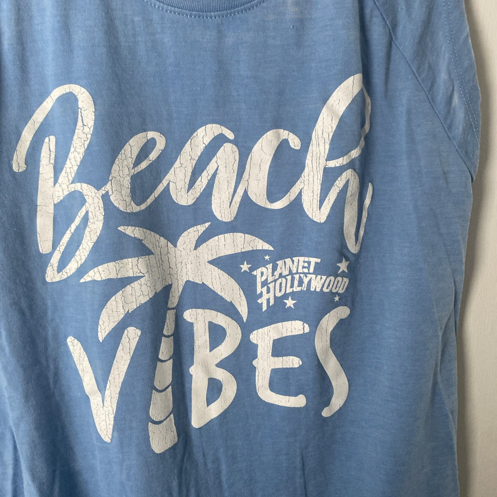 Planet Hollywood sleeveless shirt Beach vibes size large blue