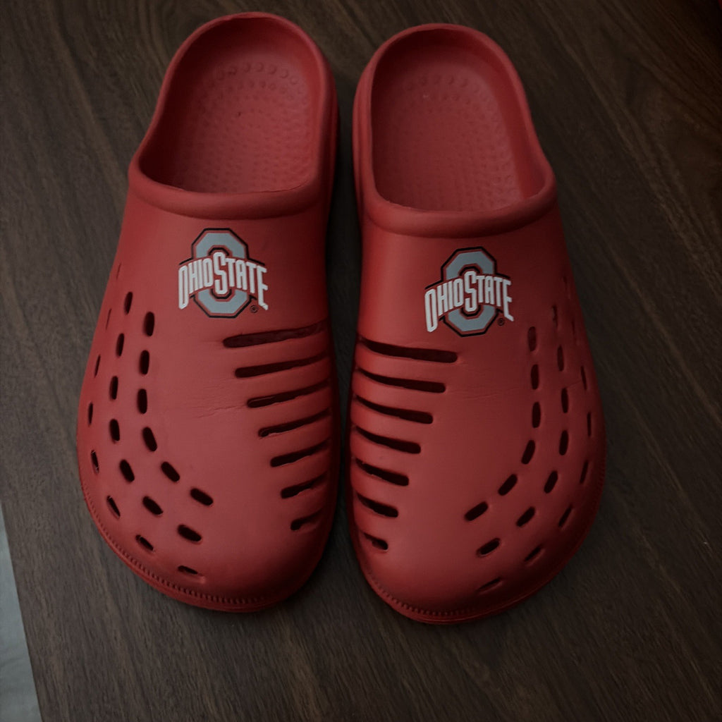 FOCO men's Ohio State Buckeye big logo sherpa lining clog shoes Size XL 13-14