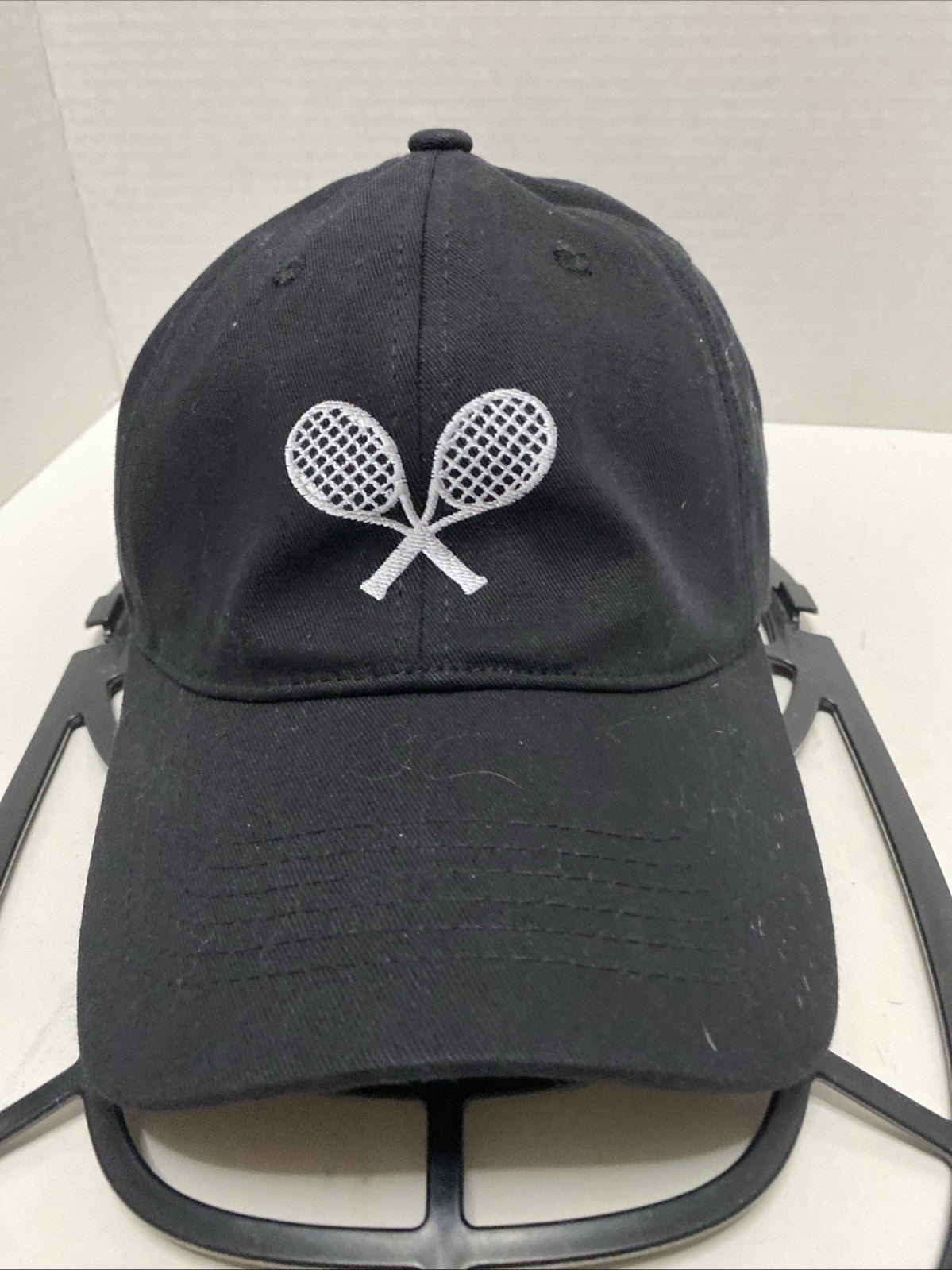 Tennis Rackets Cap Hat Adjustable Black