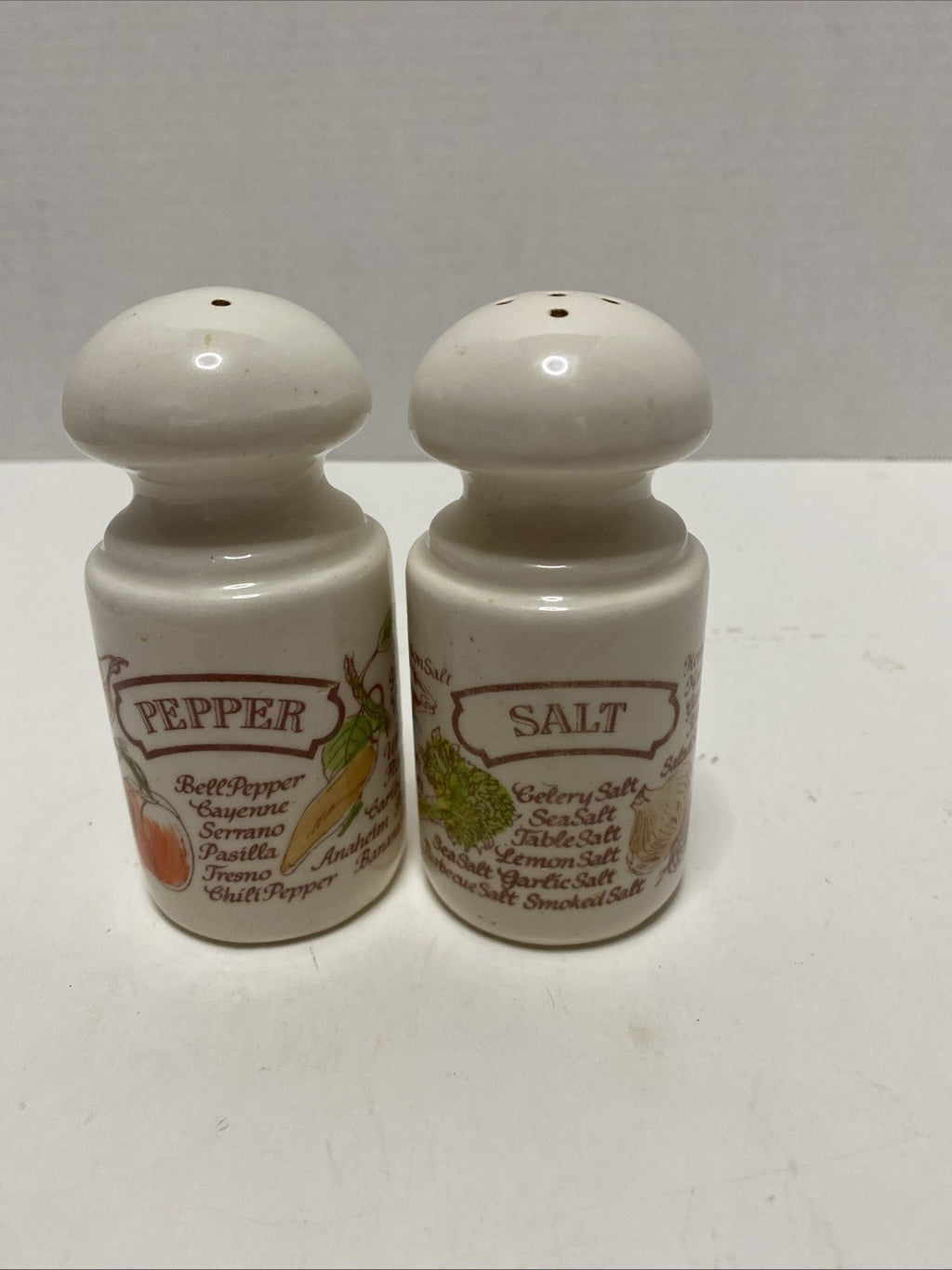 Vintage 1980's Avon Country & Herb Motif Salt and Pepper Shakers