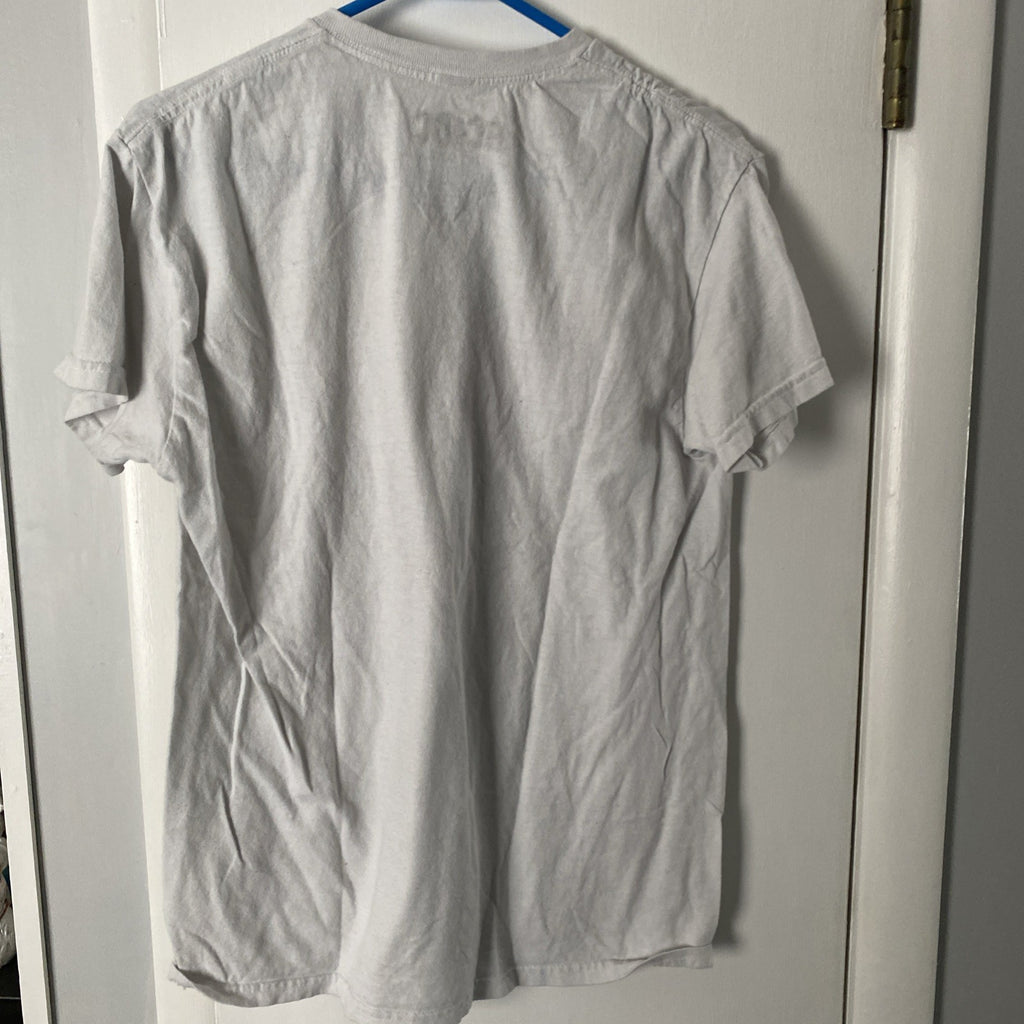 ACDC T-Shirt White Blow Up Your Video Guitar Graphic Crew Neck Size Medium 