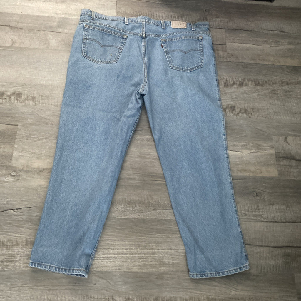 Levis 540 Jeans Vintage Relaxed Fit Size 50x30 Brown Tab Mens Blue Denim