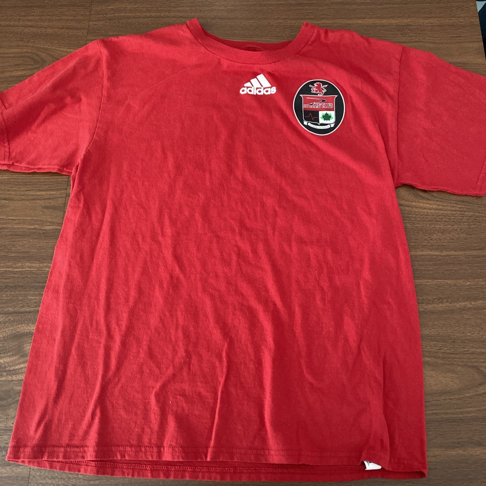 Adidas extra large pacesetter soccer club short sleeve T-shirt red