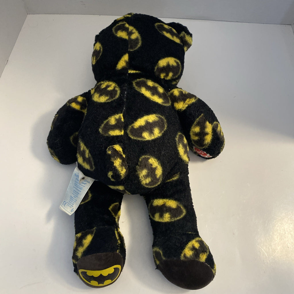 Batman Logo Build A Bear Black And Yellow Stuffed Animal Plush Bear 16" 2014
