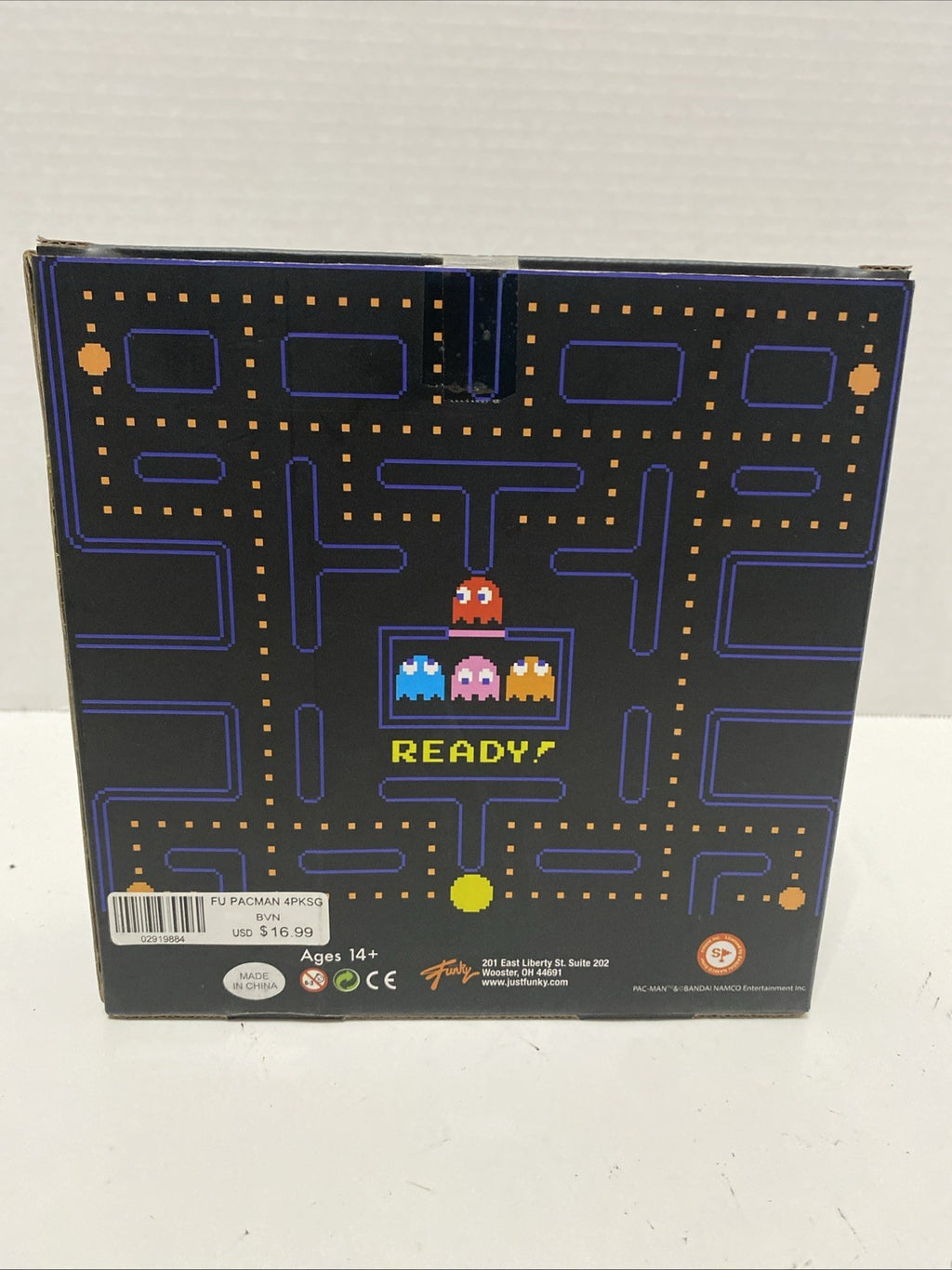 Set Of 4 PAC Man Ghost Mini Glasses New In Box