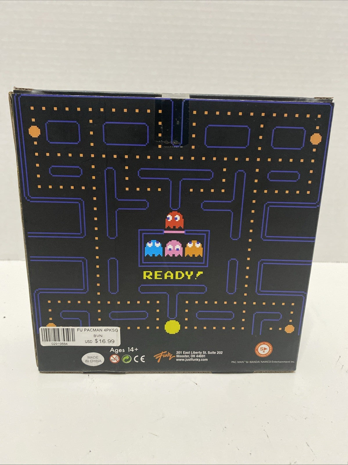 Set Of 4 PAC Man Ghost Mini Glasses New In Box