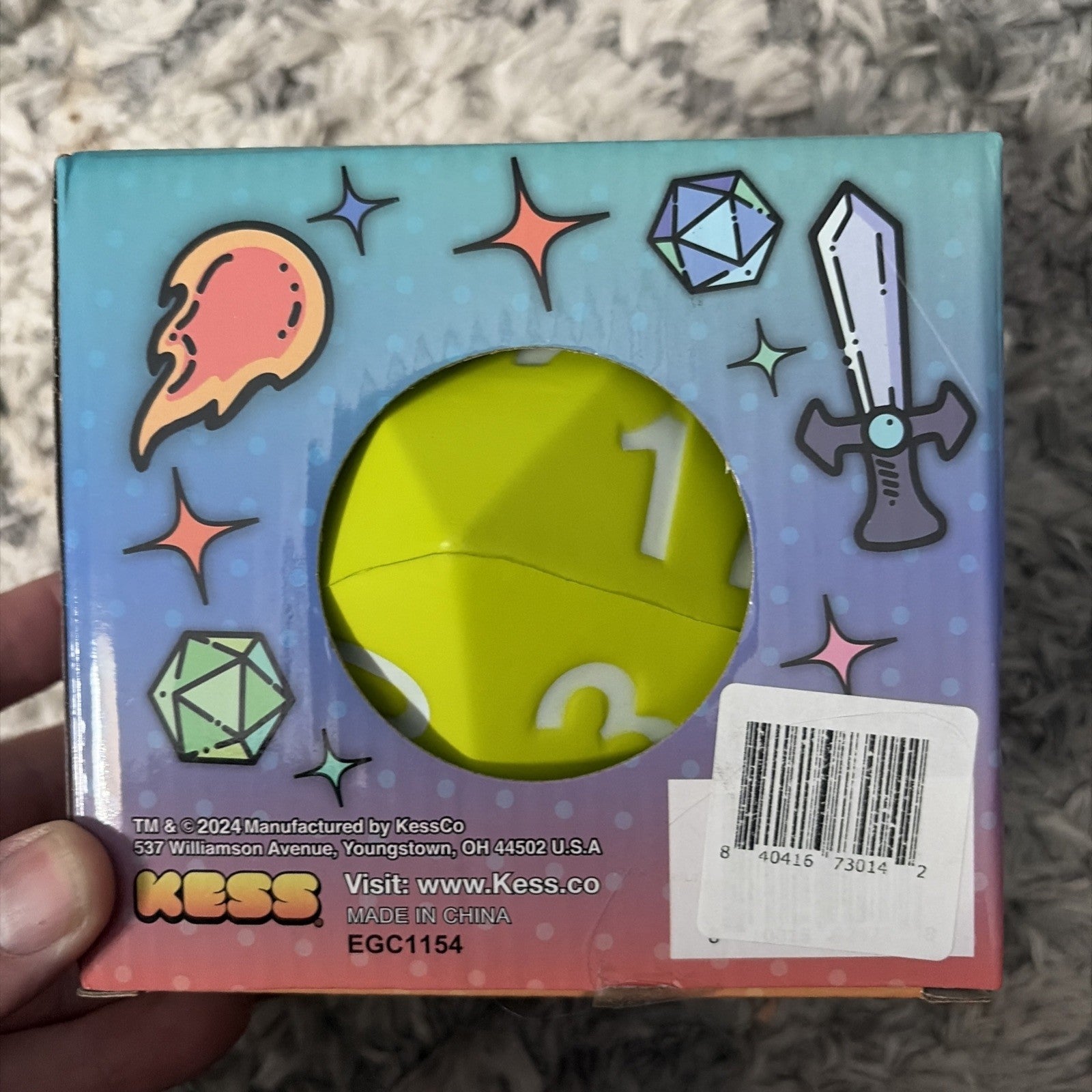 Kess Giant D20 Dice 5.5" Foam Green Foam Critical Hit Dungeons Dragons RPG New