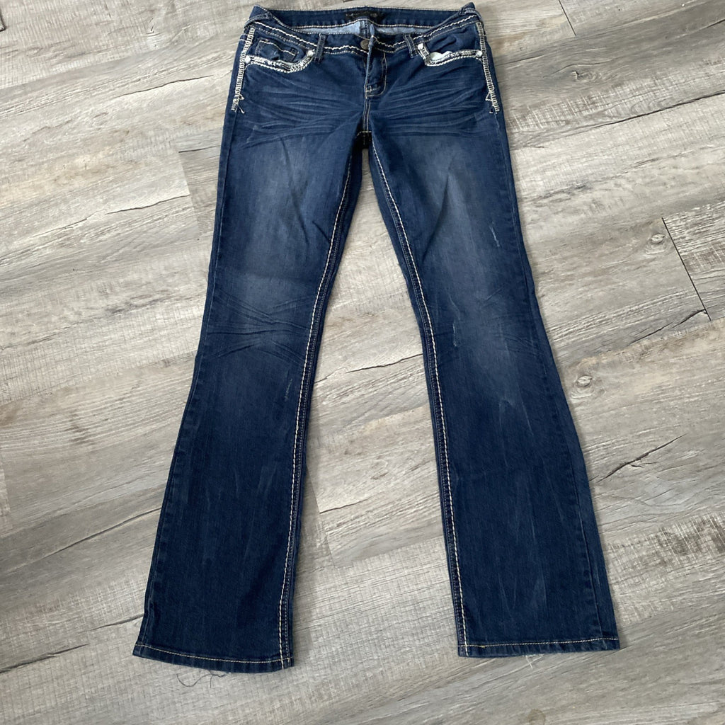 Twentyone Blackwomen’s distressed denim jeans embossed pockets size 9/10R