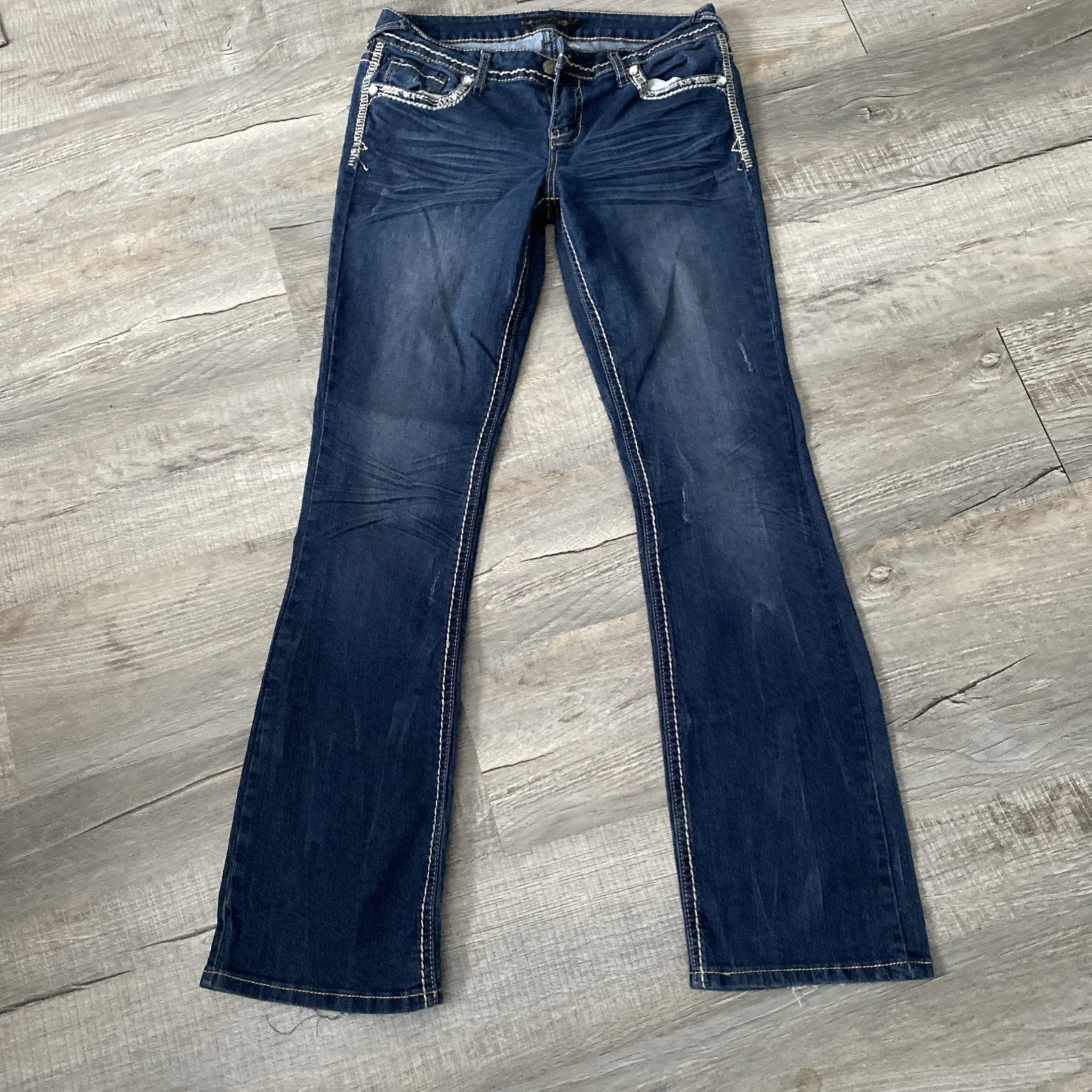 Twentyone Blackwomen’s distressed denim jeans embossed pockets size 9/10R