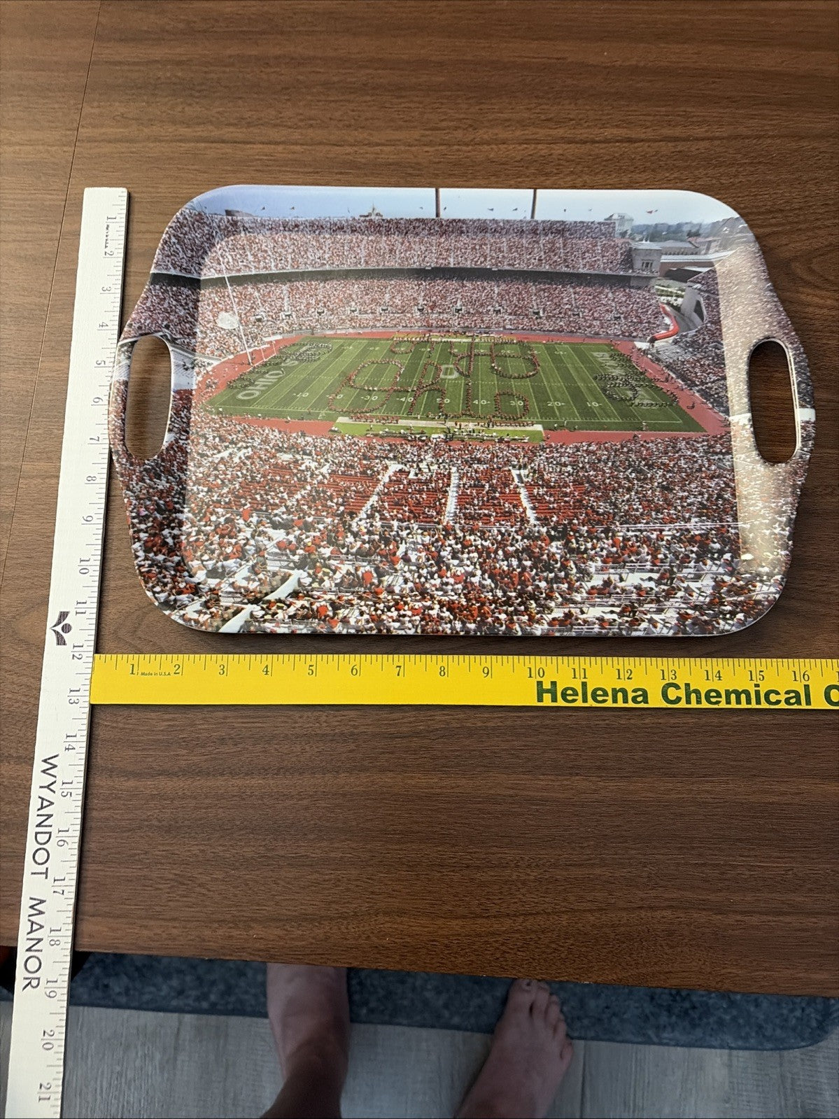 Ohio State University Buckeye Marching Band Script Ohio Serving Plate Plastic