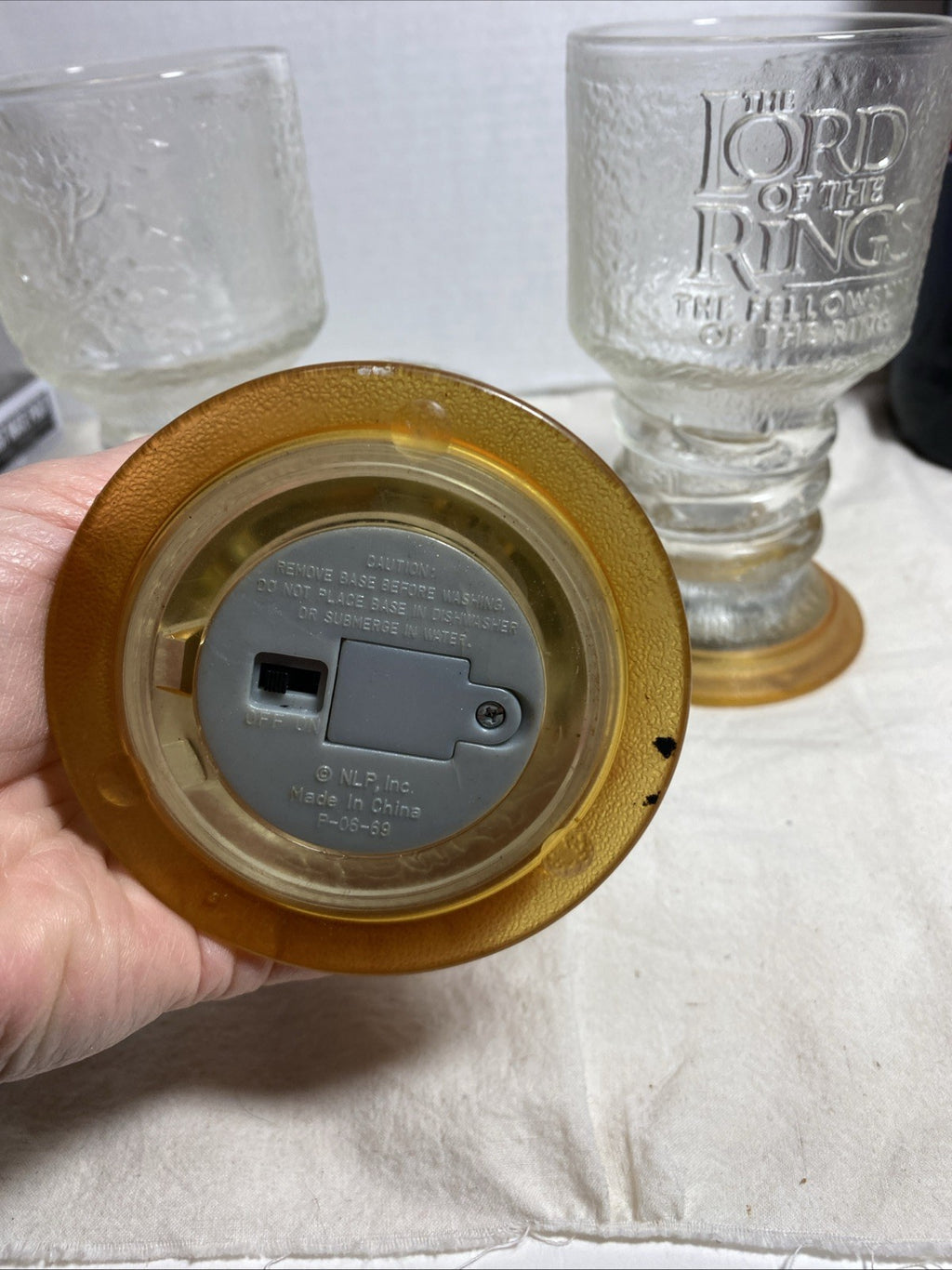 Burger King Lord Of The Rings Light-Up Glass Goblet, 2001 - Set Of 3