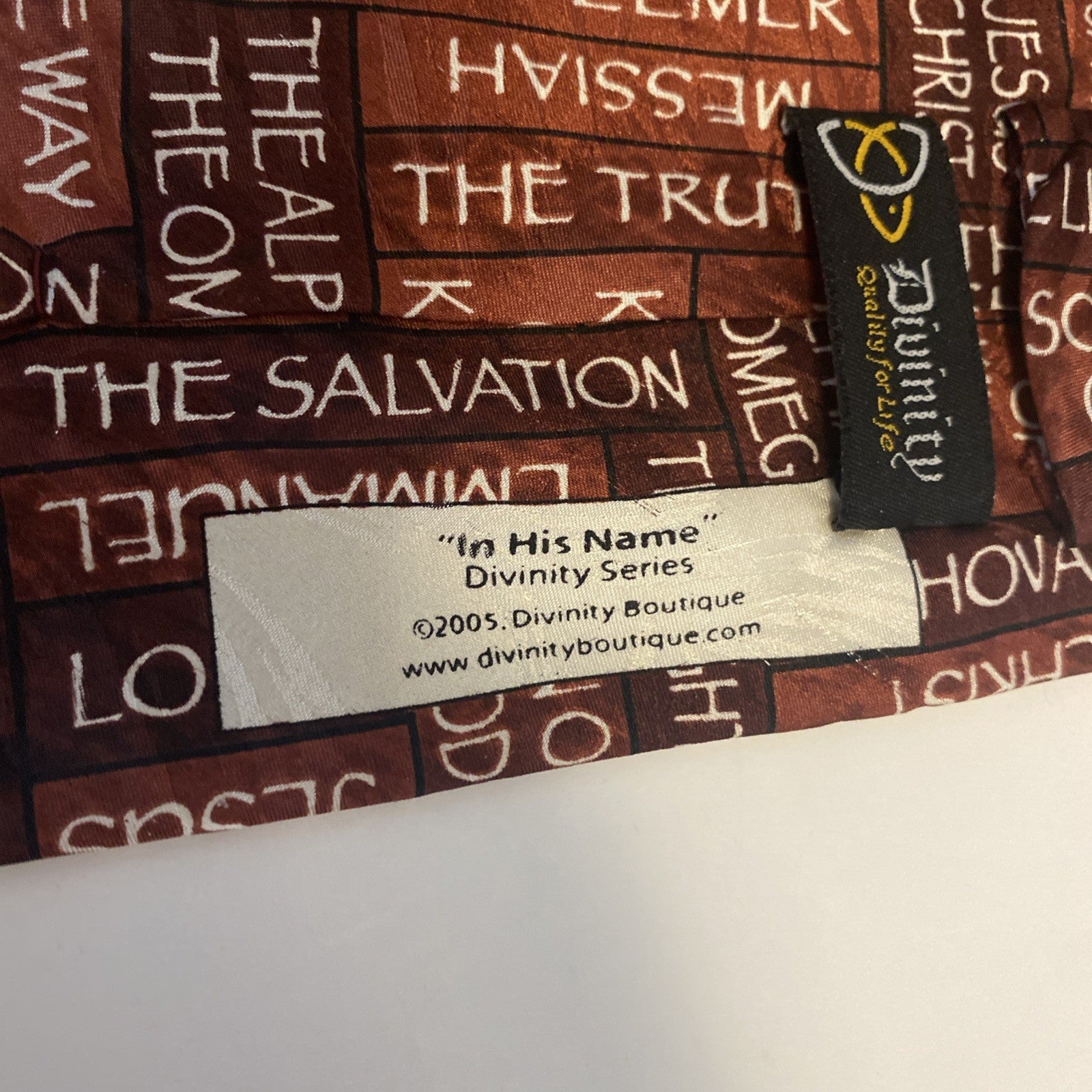 Divinity Series 2005 Christian Silk  Necktie “In His Name” Men’s Tie