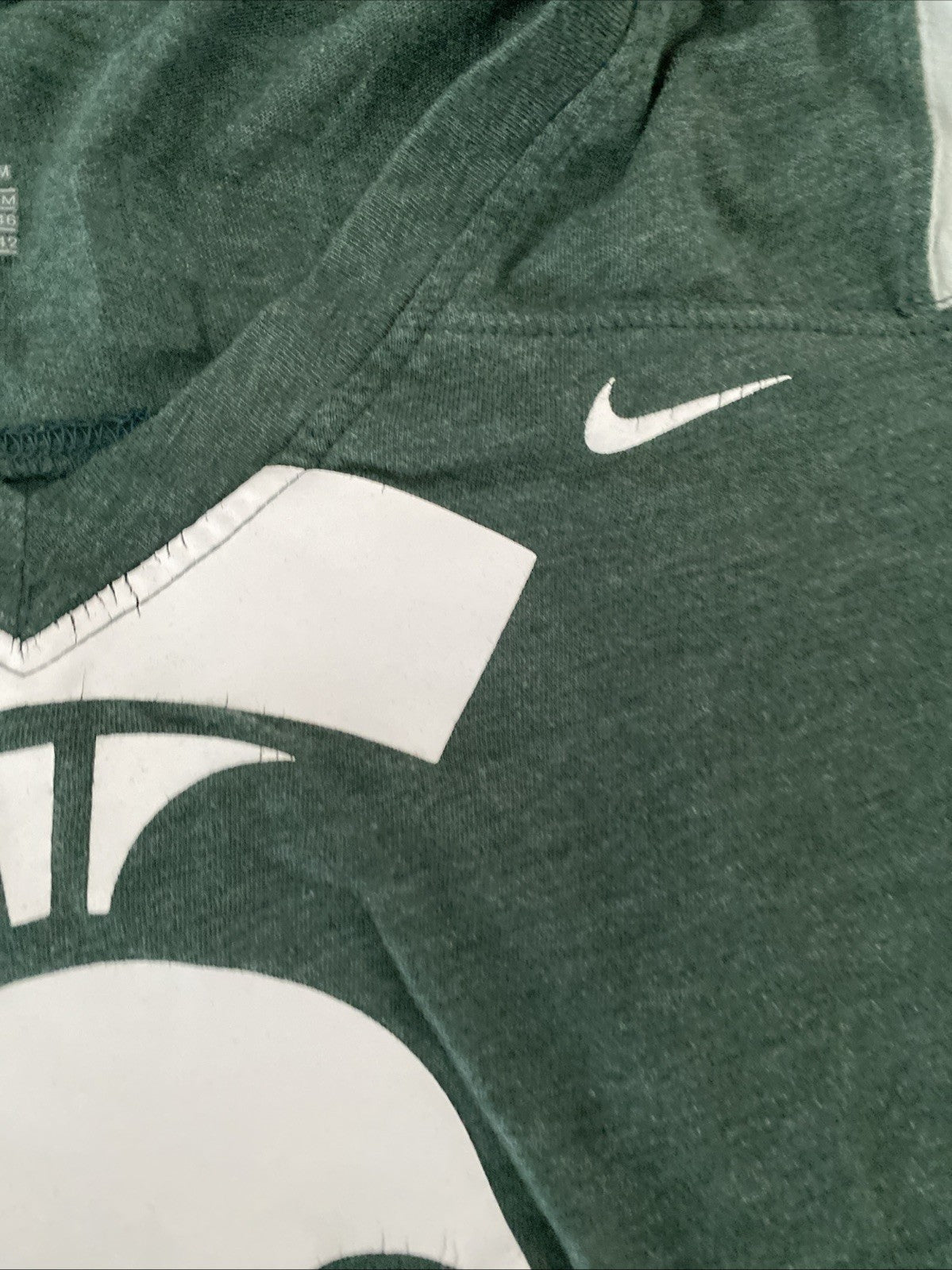 Nike Michigan State Spartans T Shirt Youth Med 10/12 MSU Fitted V Neck Green
