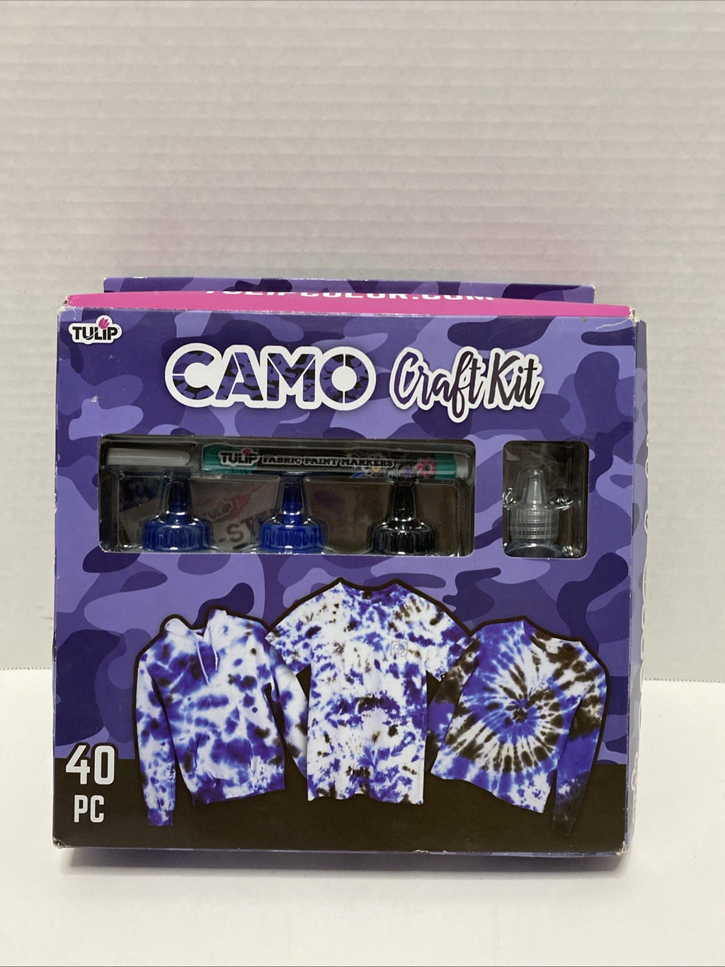 Tulip Tie Dye Camo Craft Kit, (Navy Blue, Royal Blue and Black), 40 Pieces