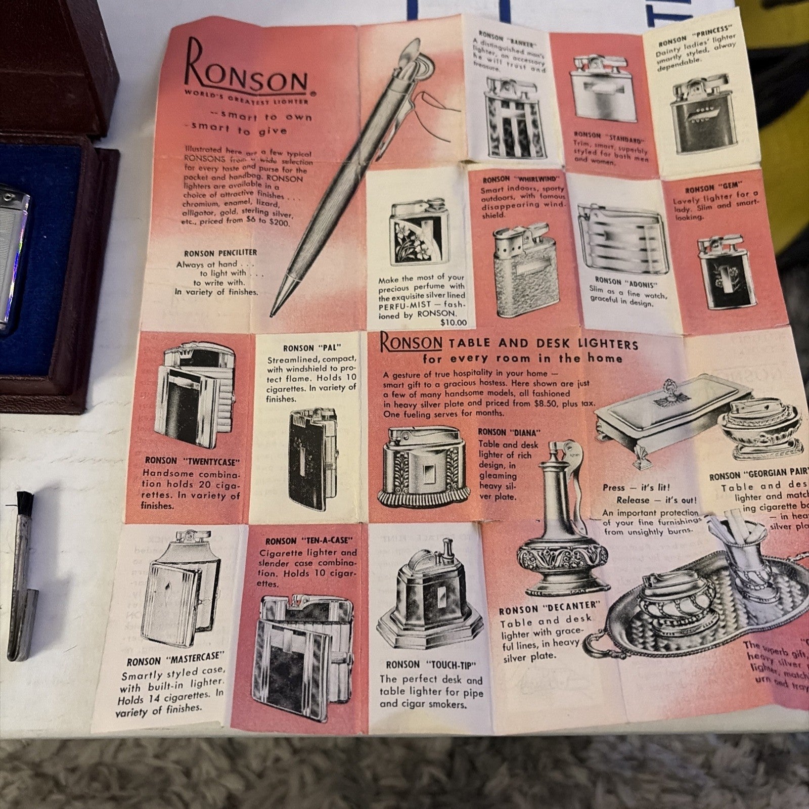 Vintage Ronson Adonis Lighter - GM Detroit Transmission 10 Year Service Award