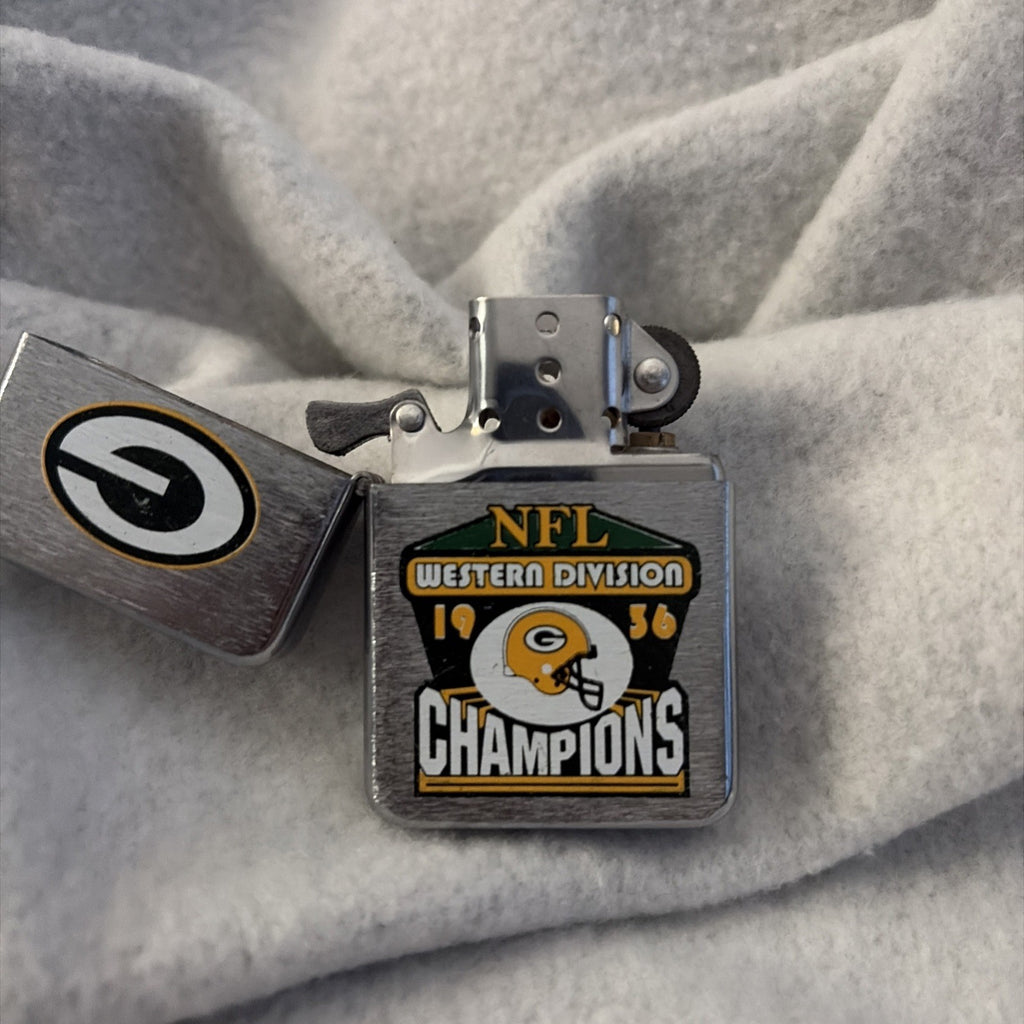 Zippo Lighter Nfl Green Bay Packer 1956 Western Division Used