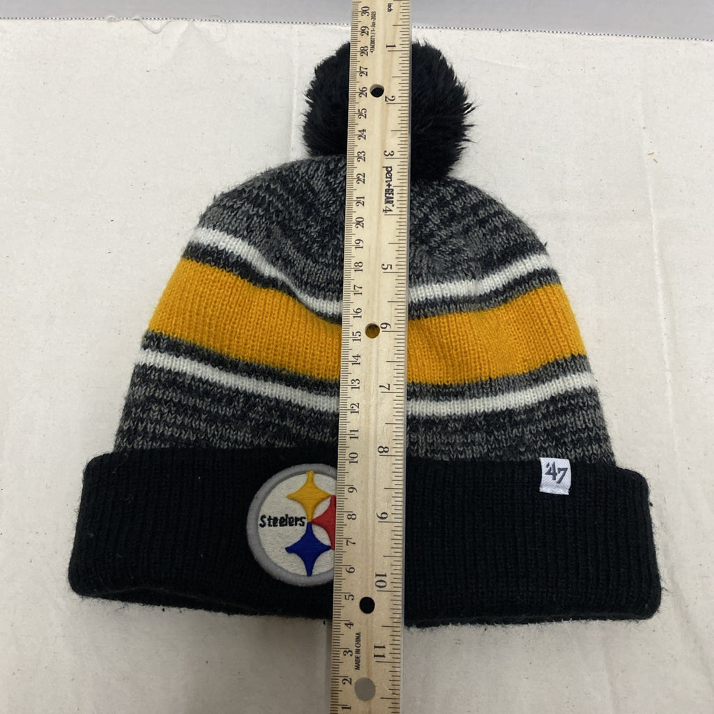 Pittsburgh Steelers New Era Sideline Sport Knit Hat Graphite - PomPom