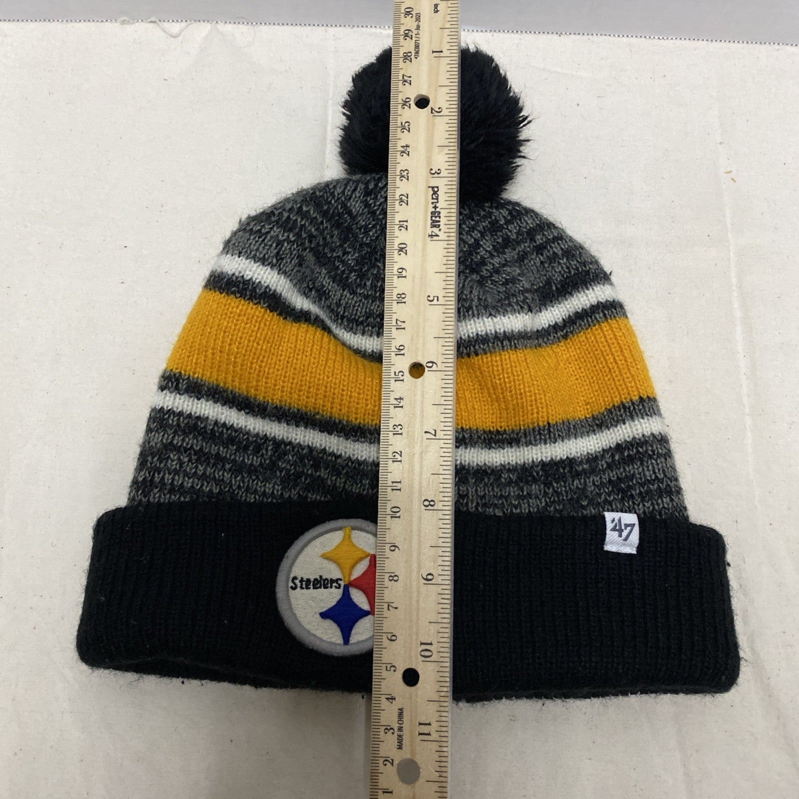 Pittsburgh Steelers New Era Sideline Sport Knit Hat Graphite - PomPom