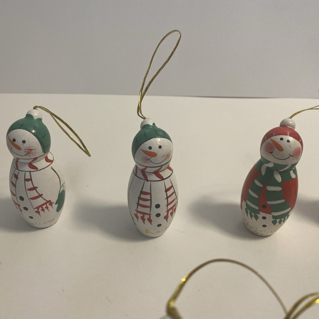Lot of 12 Wooden Christmas Ornaments And 1 Nut Cracker