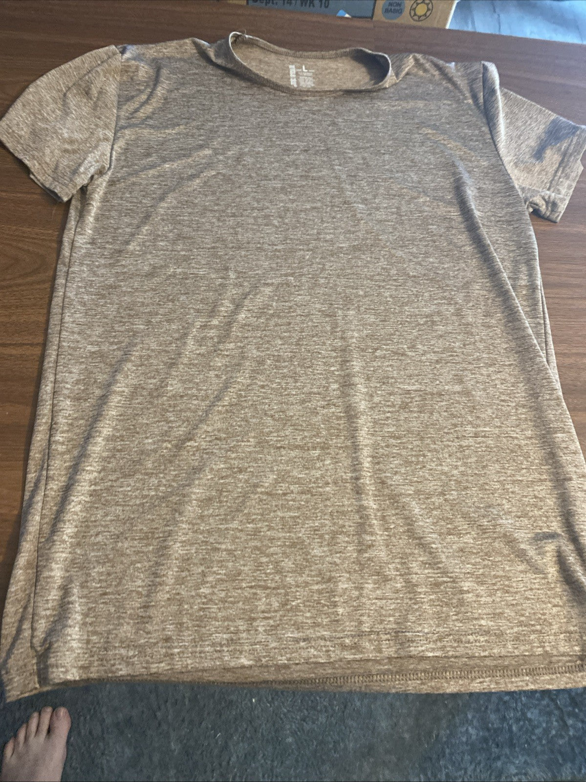 Blue star men’s large sweat wicking shirt brown short sleeve